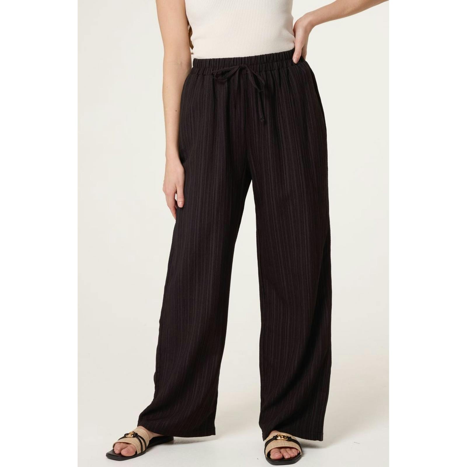 Blue Vanilla Blue/Black Vanilla Drawstring Wide Leg Trousers - L