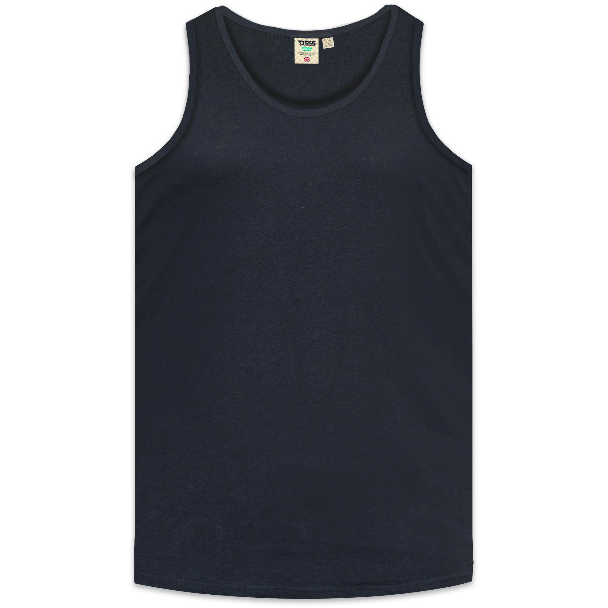 Duke Men's Black D555 Fabio Kingsize Tank Top - 7XL - 100% Cotton