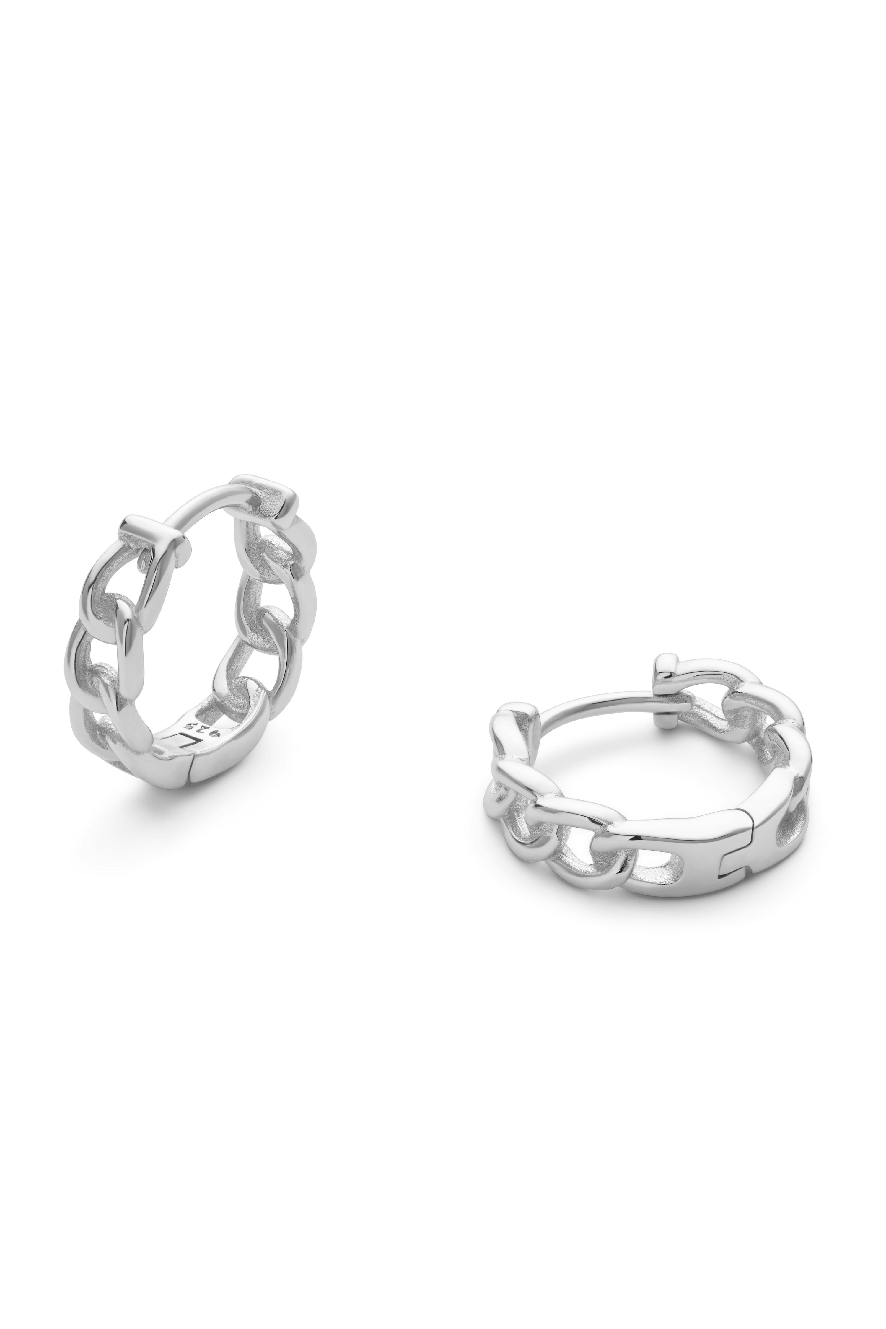 Elk & Bloom Silver Sterling Chain Hoops - No Thank You