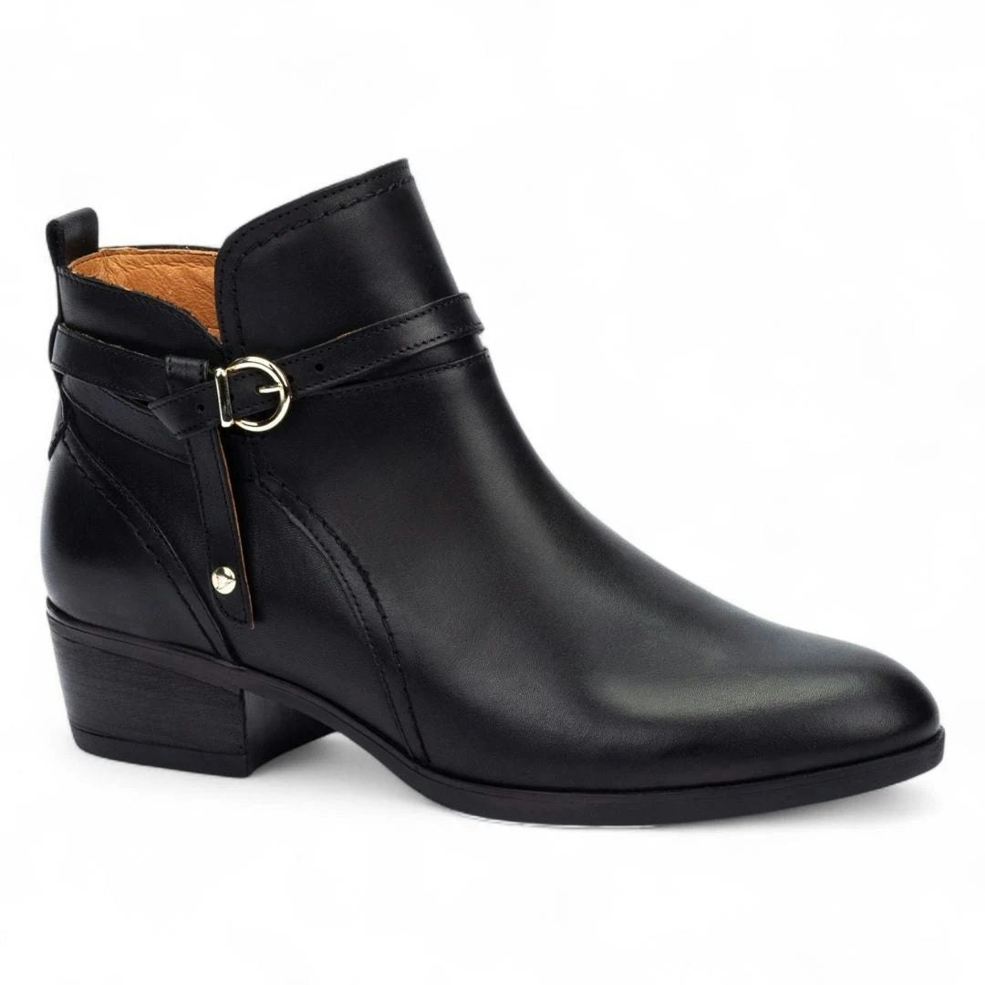 Pikolinos Women's Black Daroca - ’S Leather Bootie Heeled Biker Boots - Eu 42