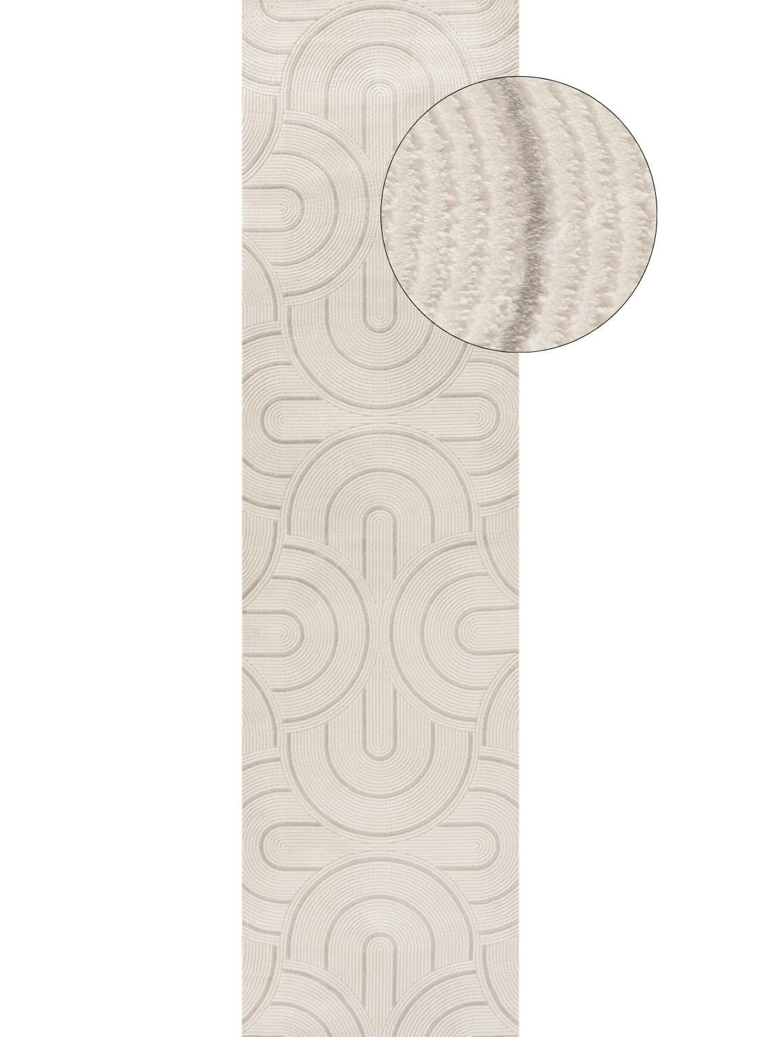 The Rugs Cream/Grey Carmel - Geometric Rug | 6070 - 80X300 Cm