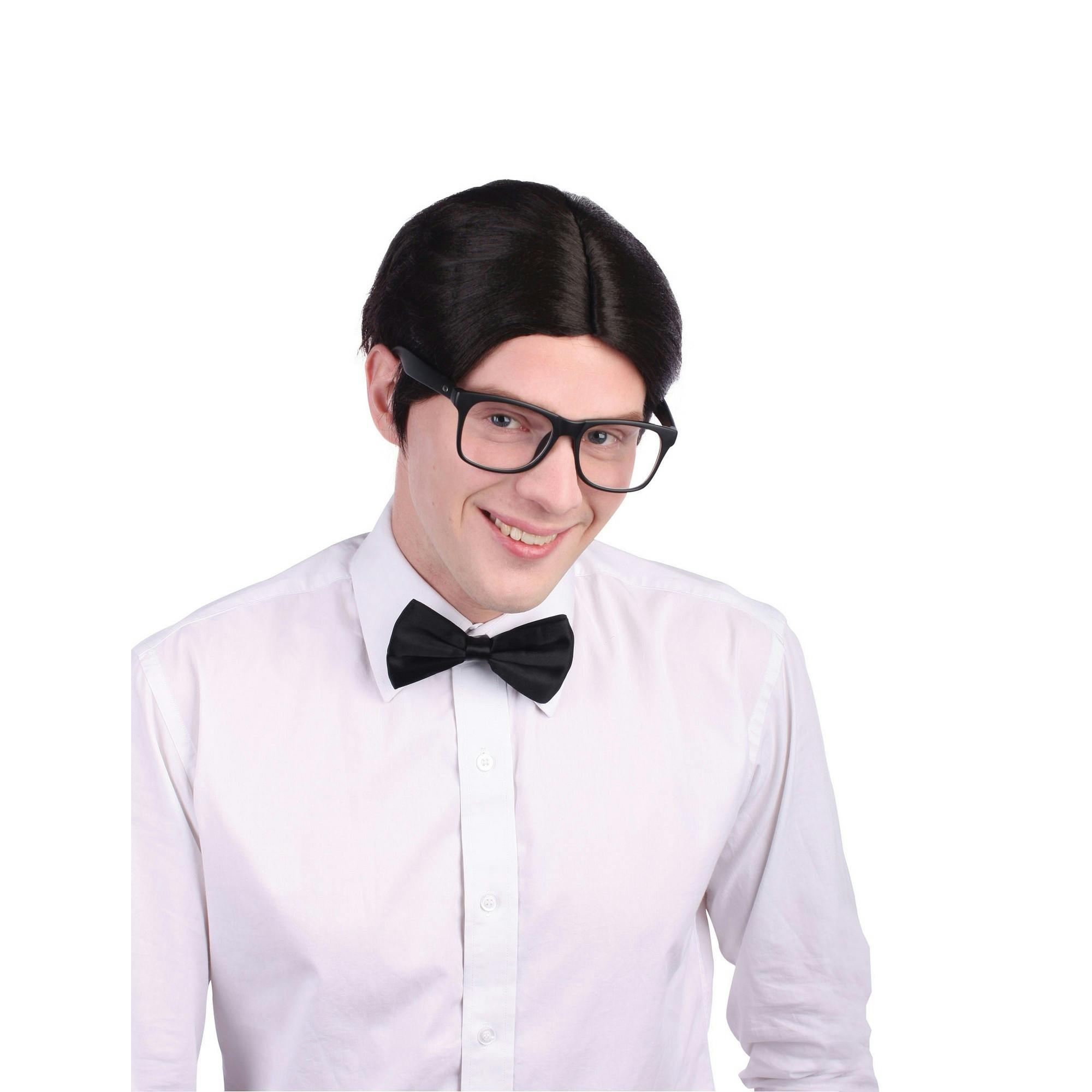 Bristol Novelty Men's Black Nerd Wig - One Size