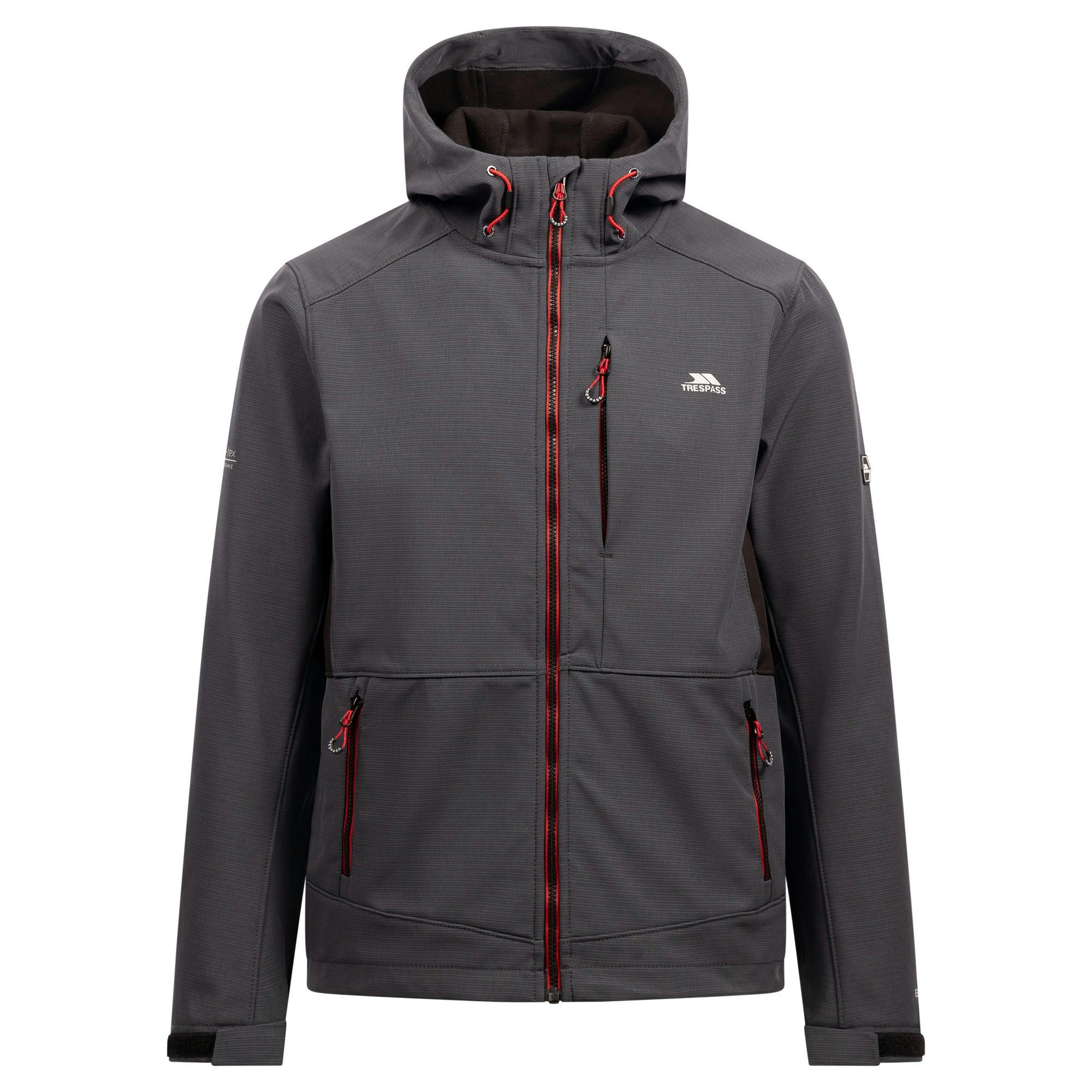 Trespass Men's Dark/Grey Dante Soft Shell Jacket - L - 94% Polyester/6% Elastane