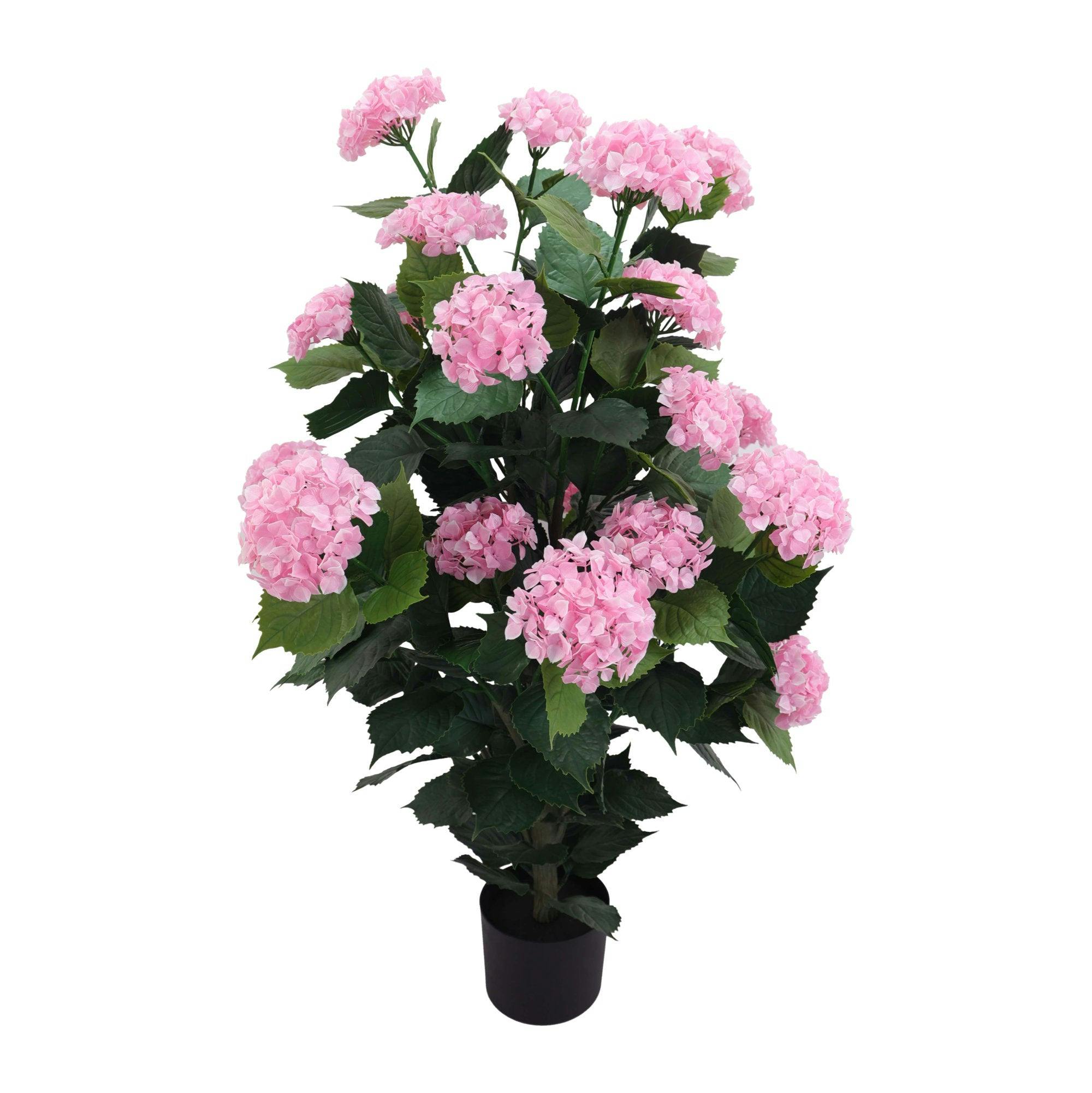 True Products Pink Artificial Hydrangea Bush Uv Protected - 60Cm, 90Cm & 120Cm - 120Cm