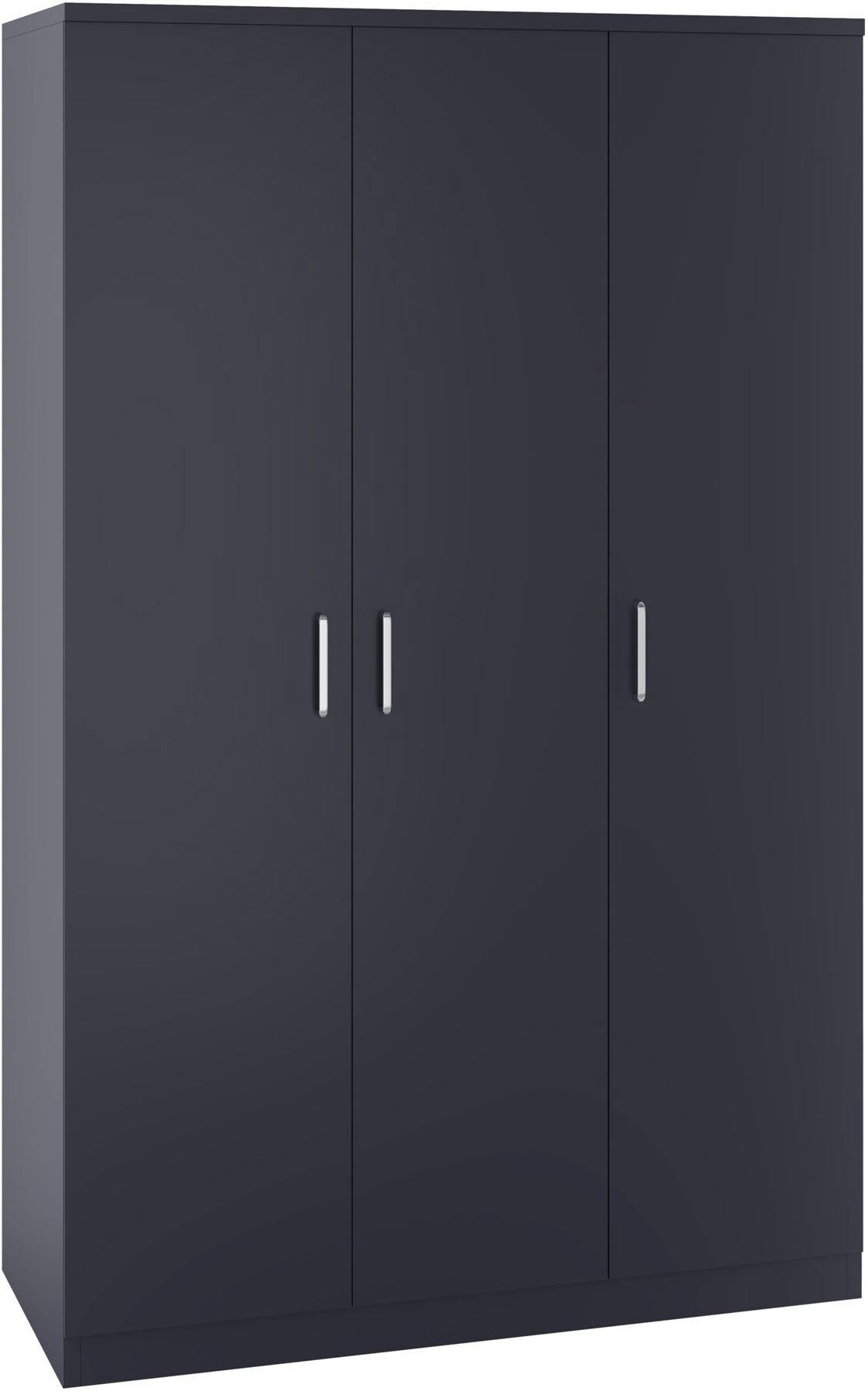 Seconique Dark/Grey Dakota 3 Door Triple Wardrobe