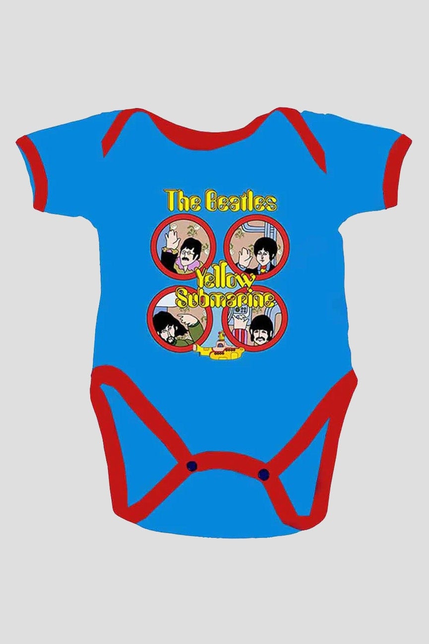 Paradiso Clothing Yellow The Beatles Submarine Portholes Baby Grow - Medium (6 - 9 Months)
