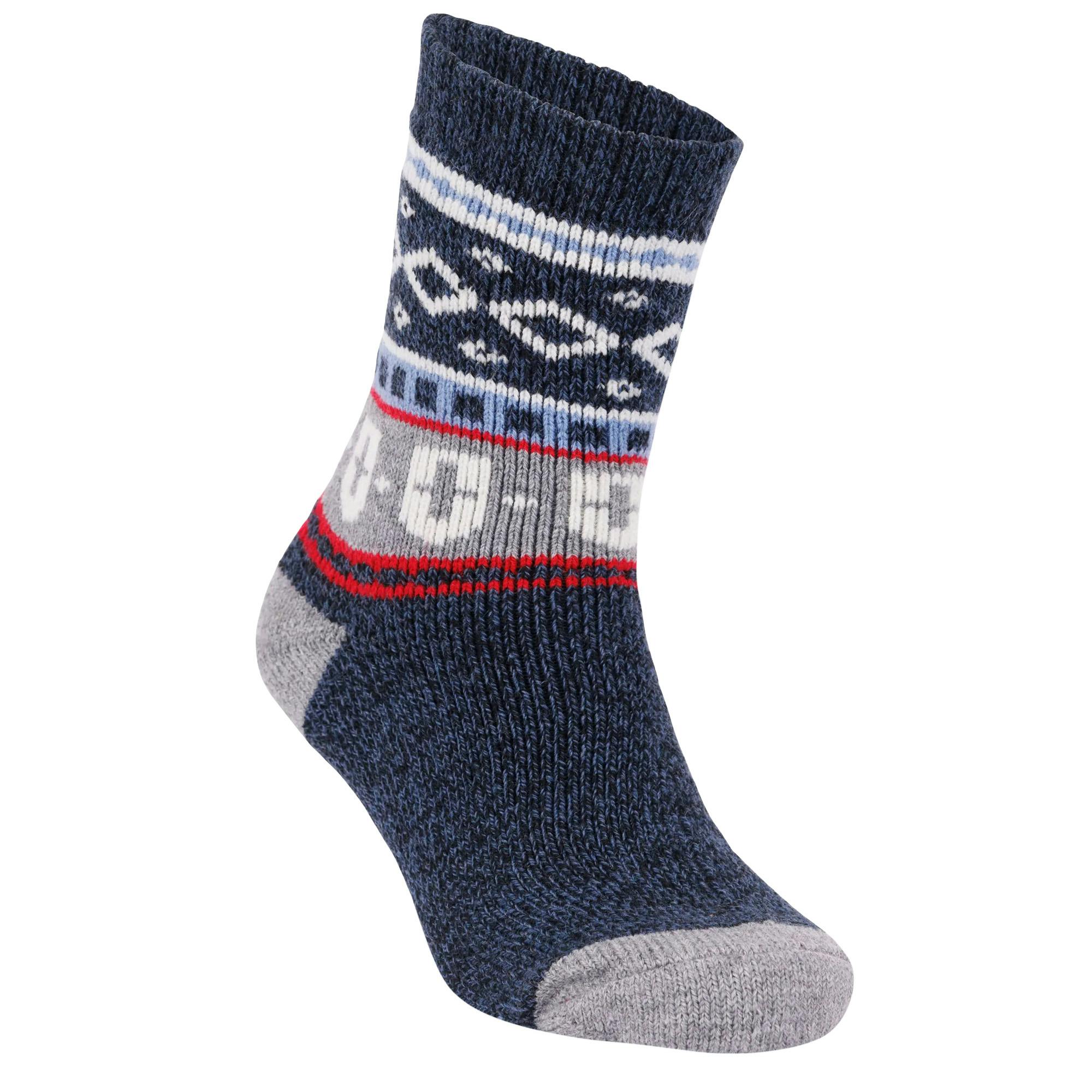 Trespass Women's Navy Larsen Fair Isle Socks In | Size: 7/11 - Image 2
