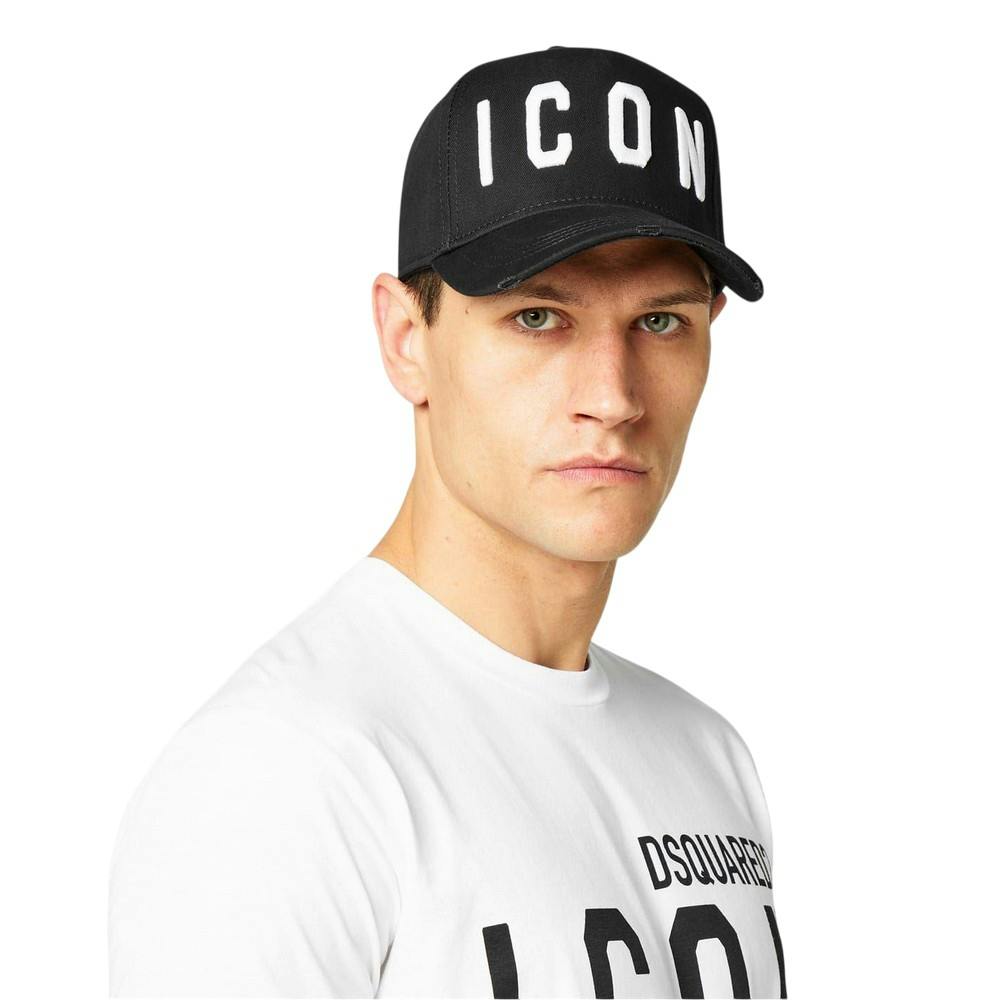 Dsquared2 Men's Black/White Icon Icon Baseball Cap - One Size - 100% Cotton