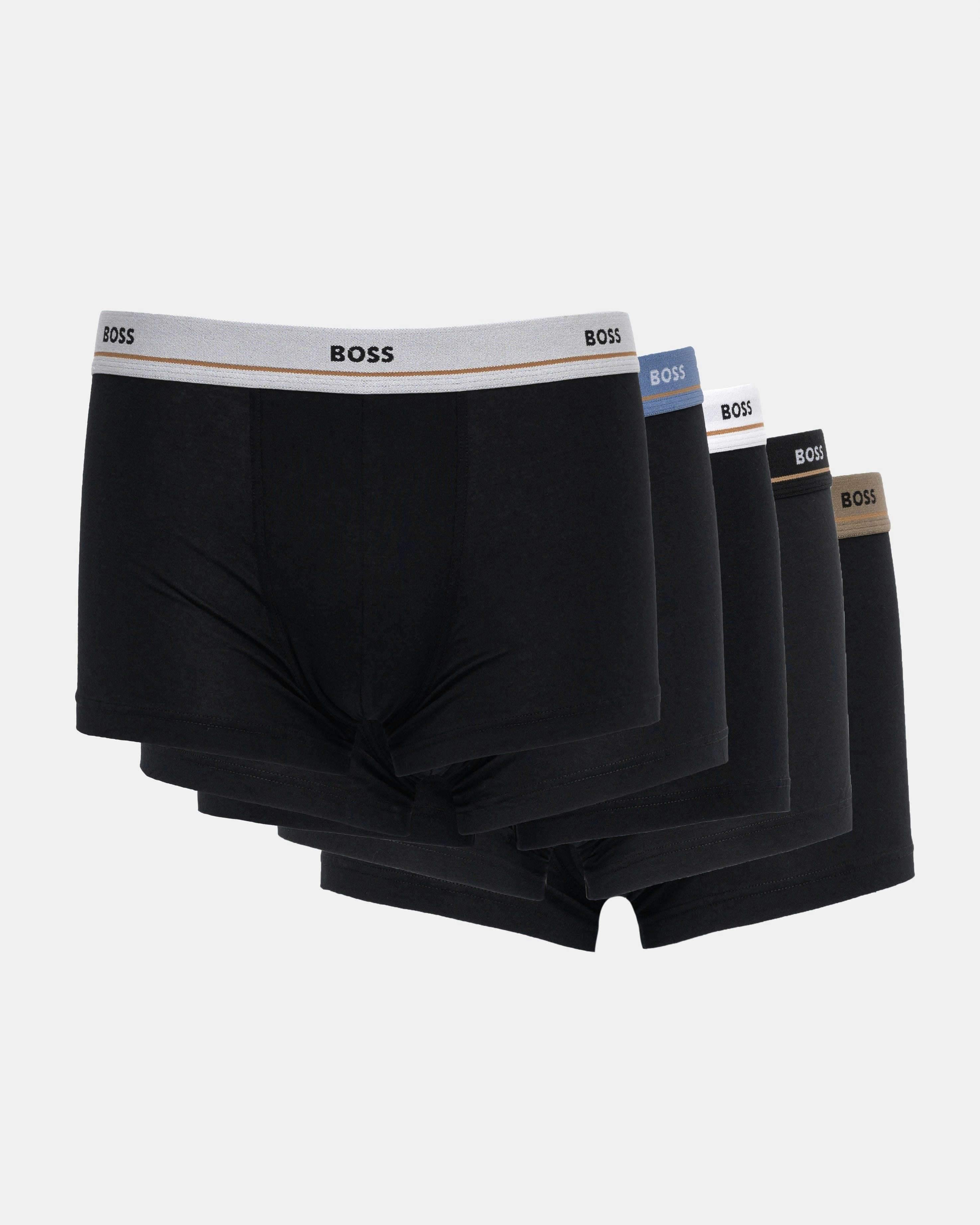 Boss Men's Orange 5-Pack Stretch-Cotton Trunks With Logo Waistbands - Open Miscellaneous 960 - M
