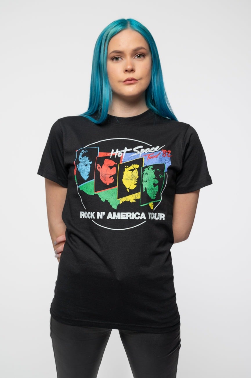 Paradiso Clothing Unisex Black Queen Hot Space Tour 1982 T Shirt - L