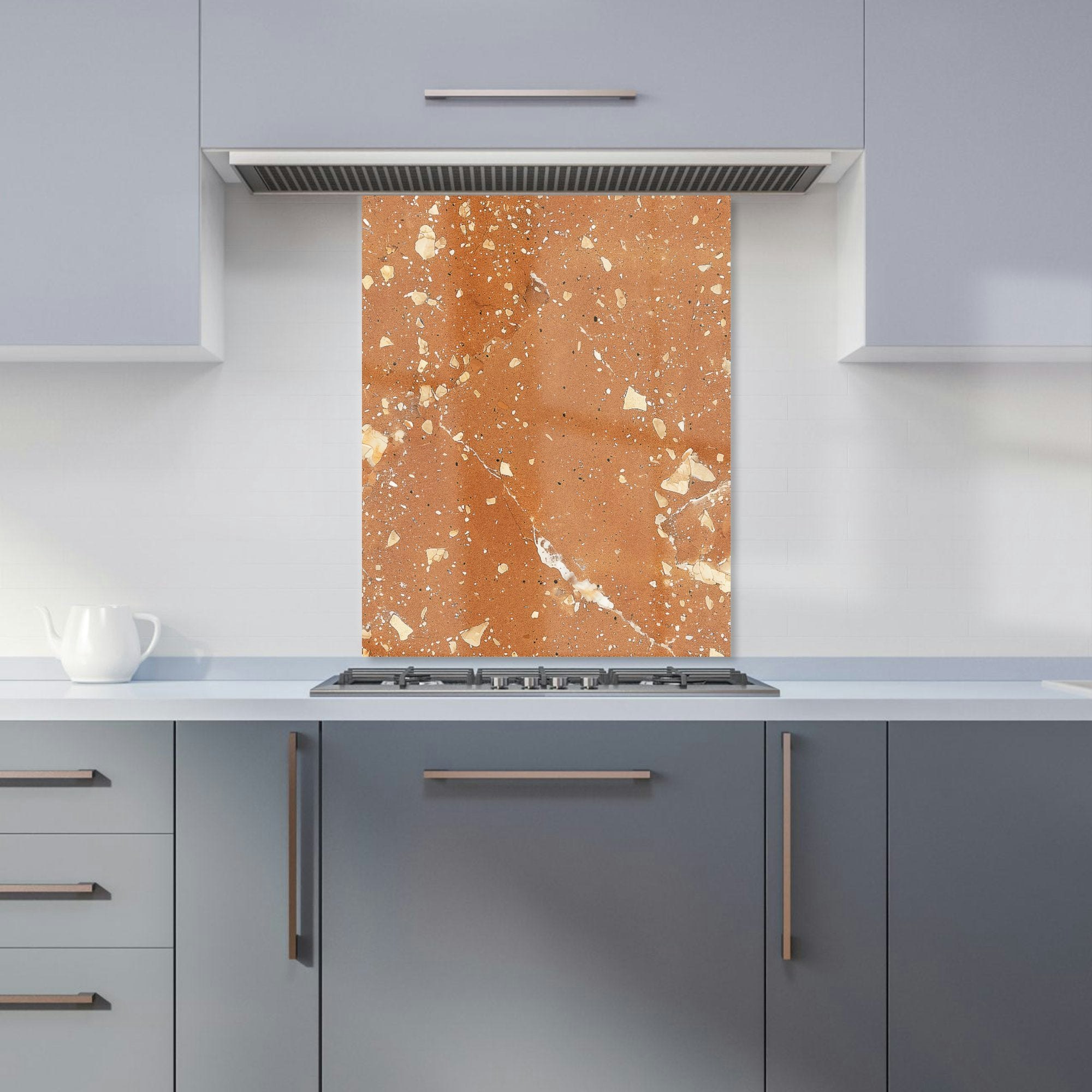 Warren Reed - Designer Pale Terracotta Quartz Effect Kitchen Splashback - W600mm X H750mm