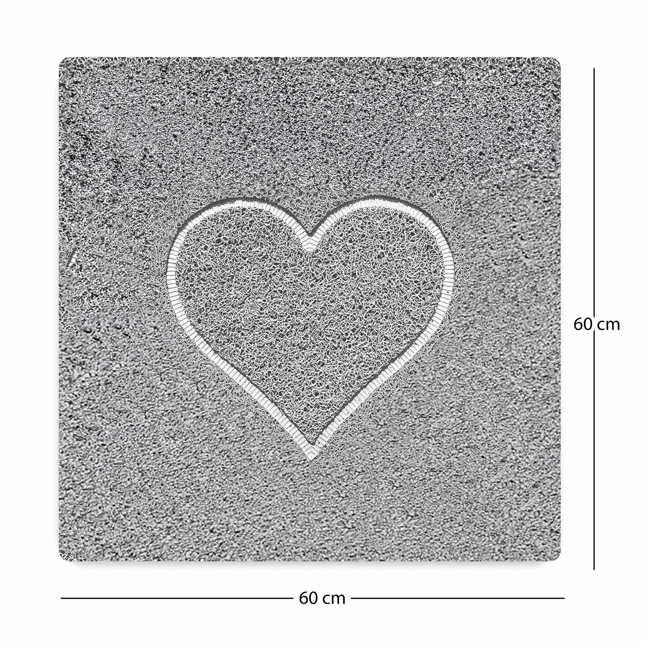 Rackhams Embossed Spaghetti Loofah Anti Slip Shower Mat - Heart - Square 60X60cm