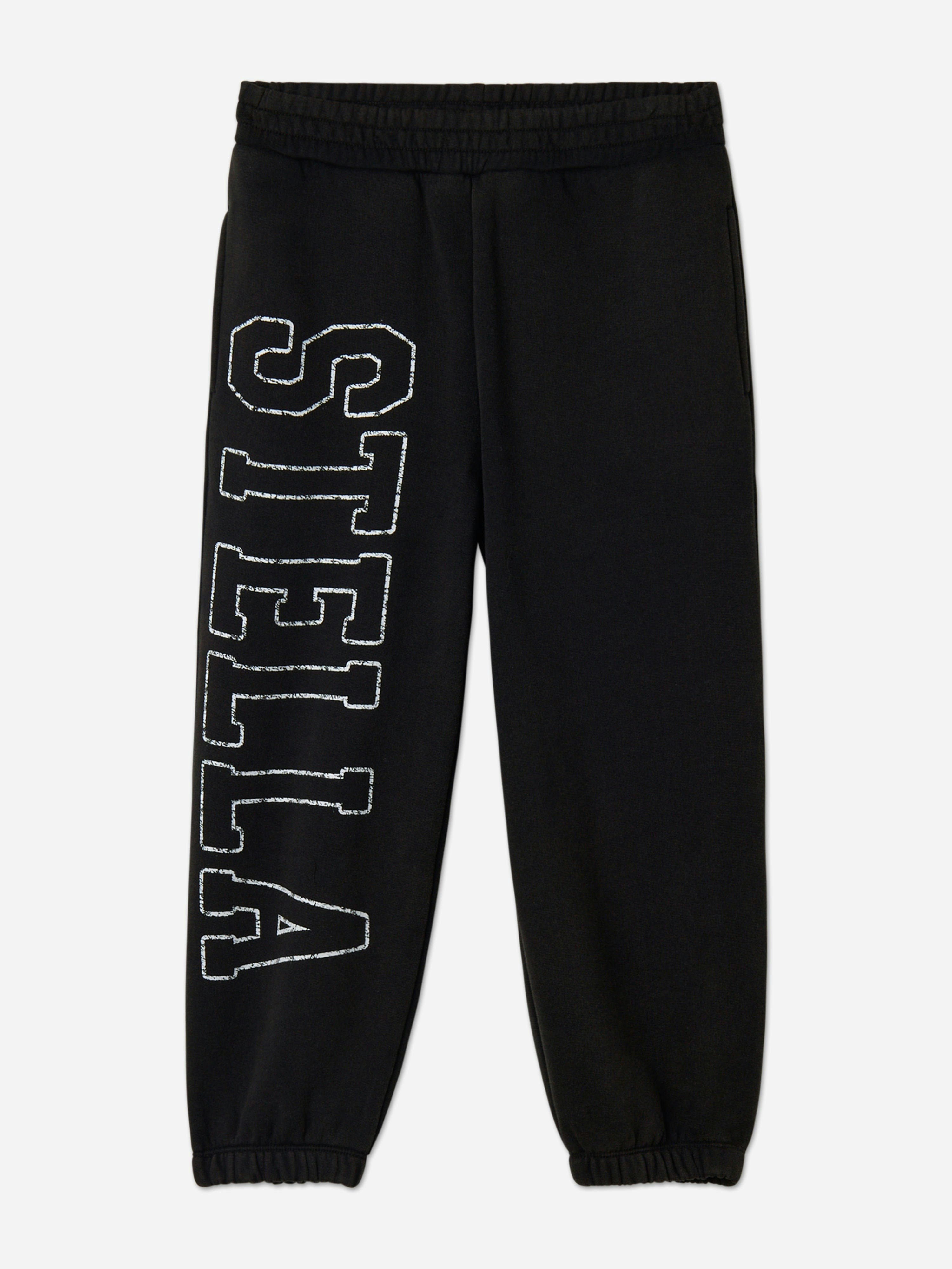 Stella Mccartney Kids Girls Black Stella Mccartney Logo Joggers In - 16 Yrs