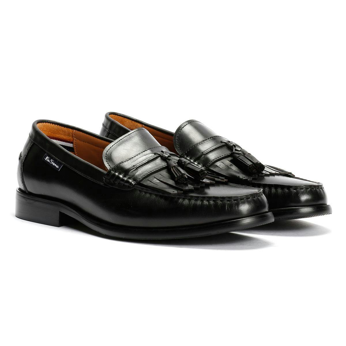 Ben Sherman Men's Black Buster Leather Loafers - Uk 10 / Eu 44 / Us 11