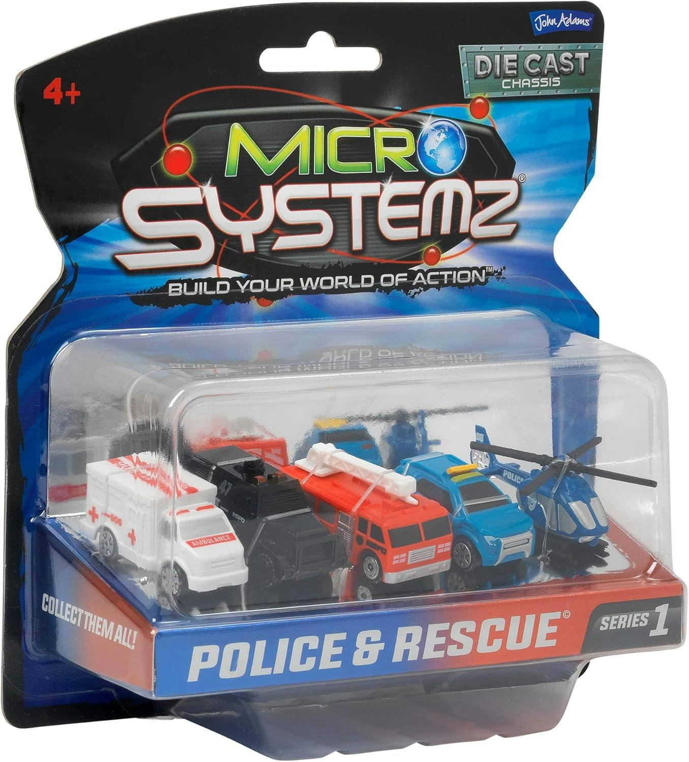 Micro Systemz 5 Vehicle Pack - Police And Rescue