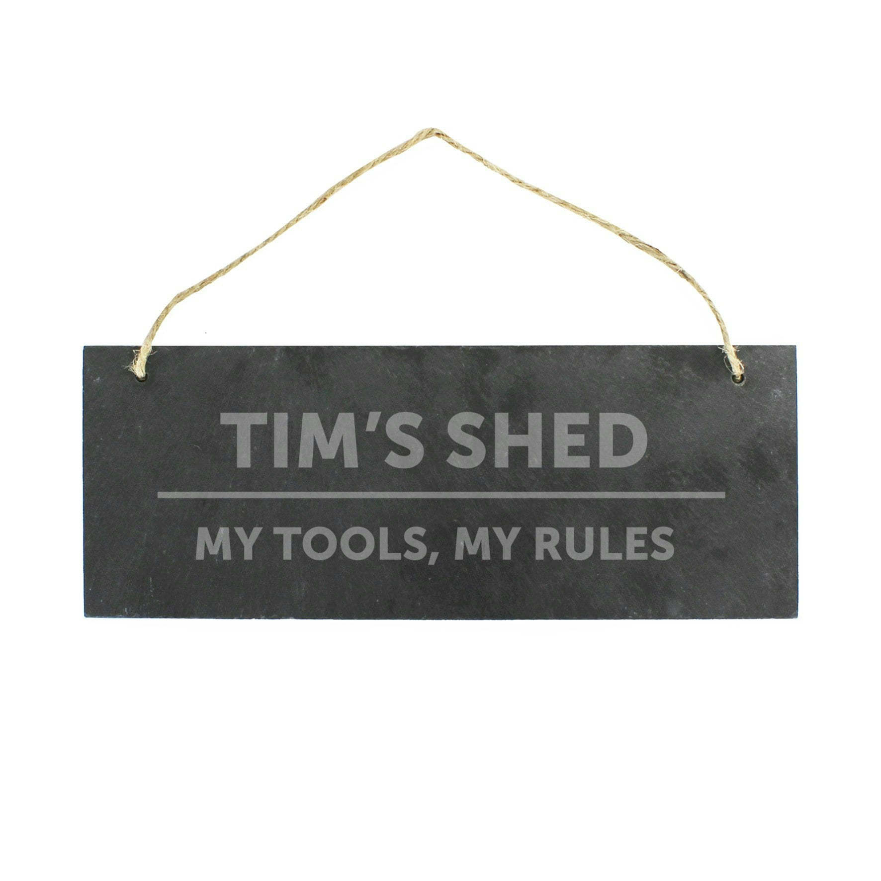 Personalised Memento Company Gold Personalised Hanging Slate Sign
