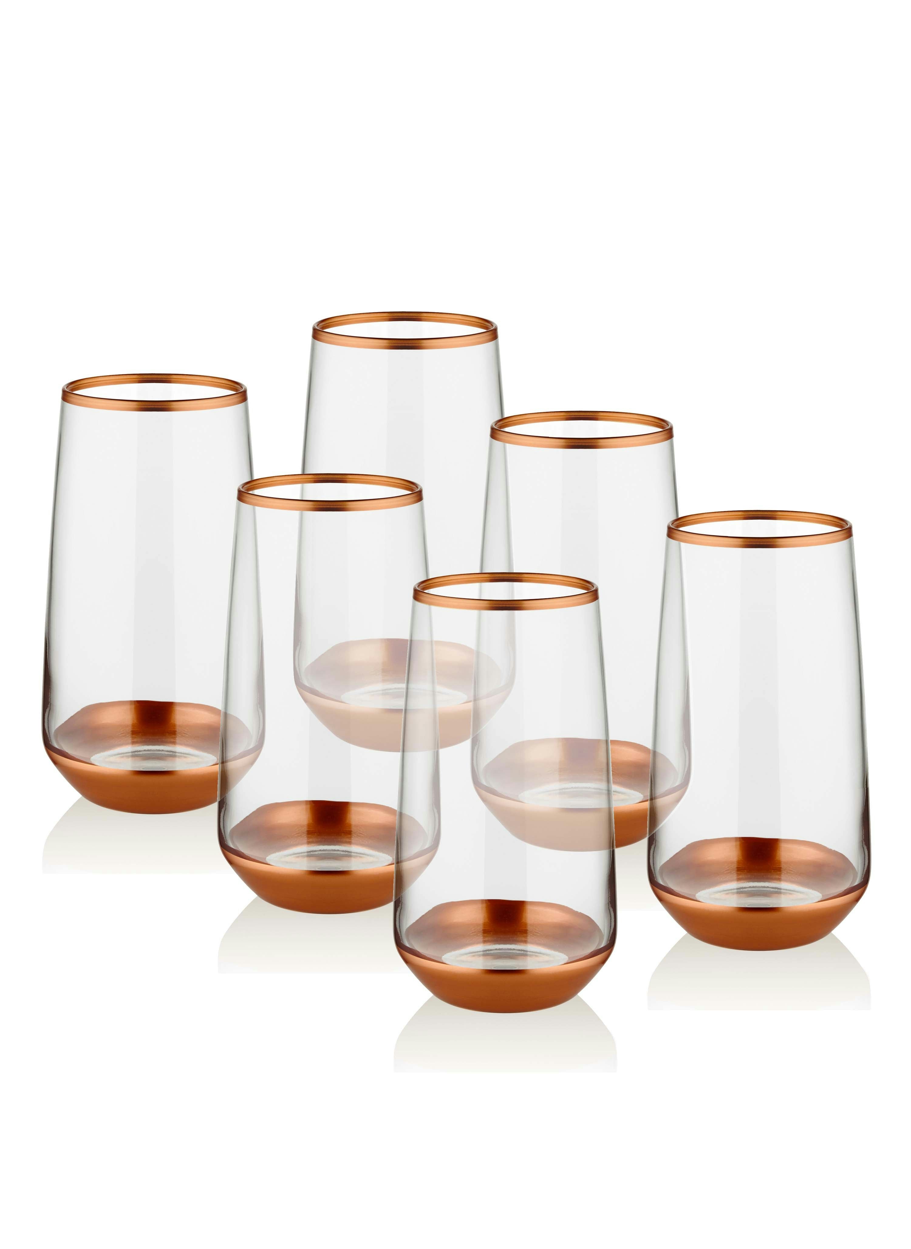 Rozi Glam Collection Copper Highball Glasses (Set Of 6) Size 6