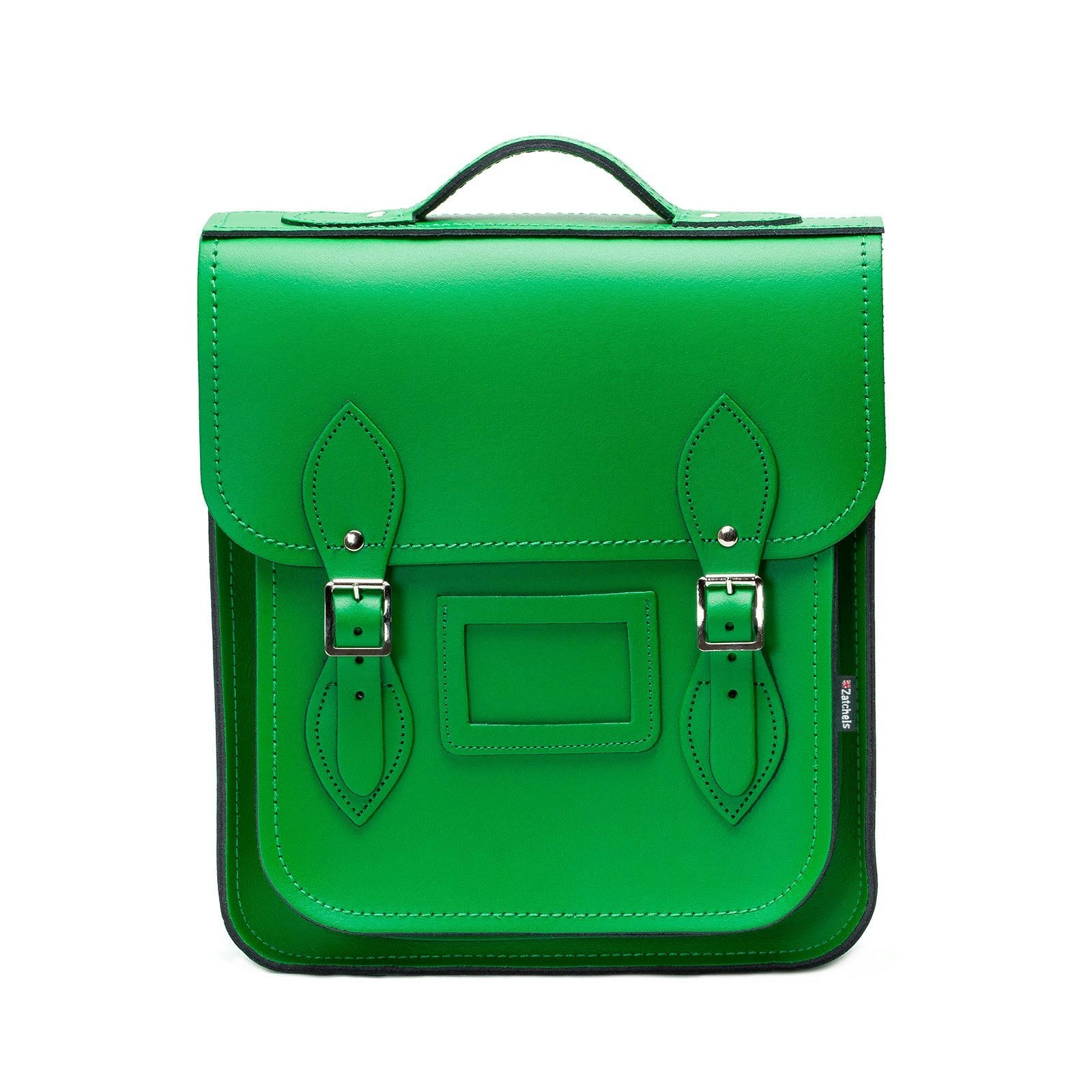 Zatchels Green Handmade Leather City Backpack - Small