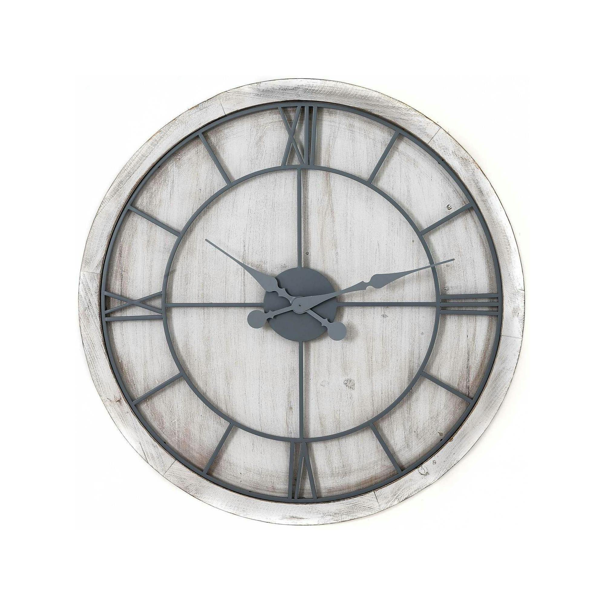 Rackhams White/Silver Williston Wall Clock - 60Cm X 5Cm X 60Cm - 100% Mixed