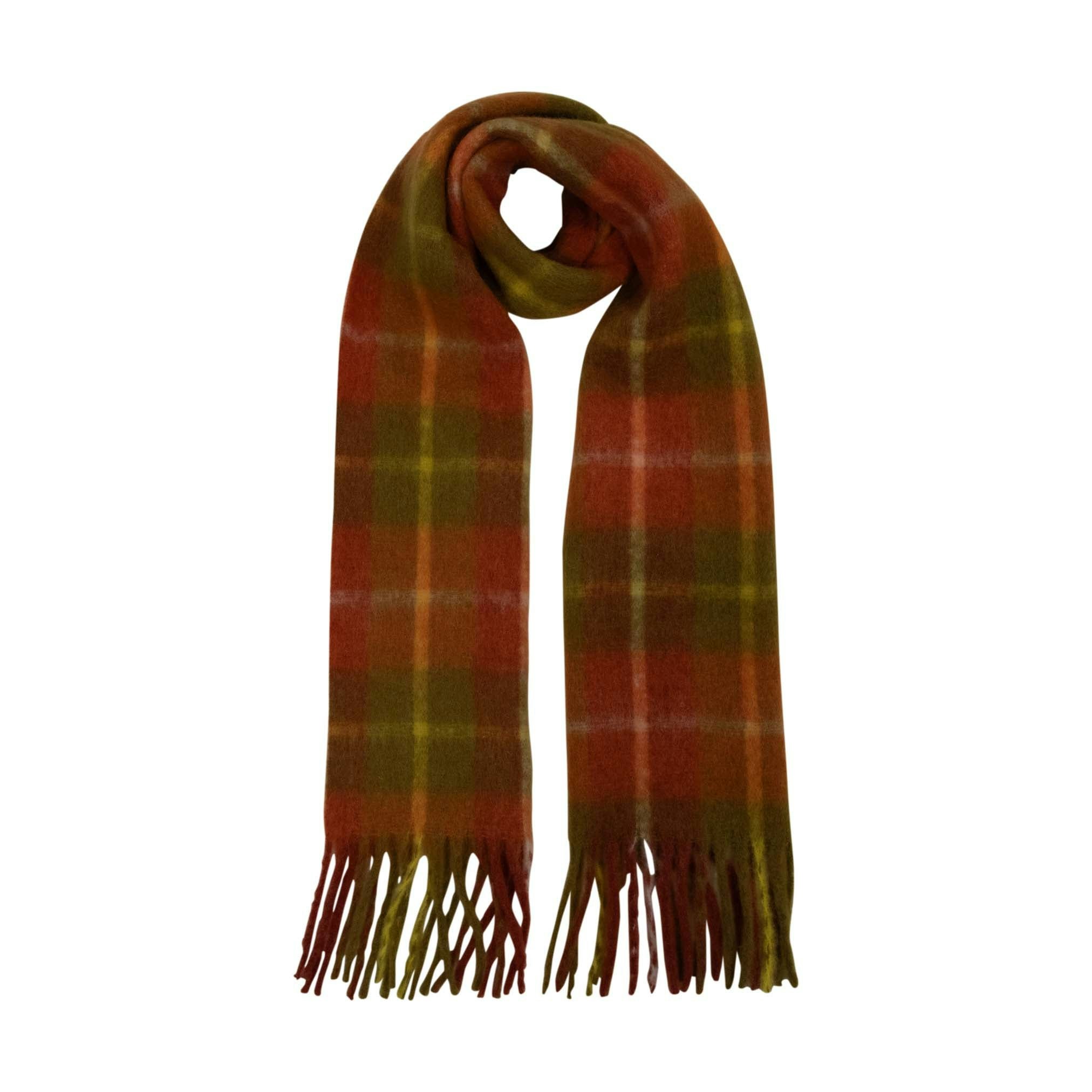 Heritage Traditions Orange Soft Touch Herringbone Blanket Scarf - Tartan