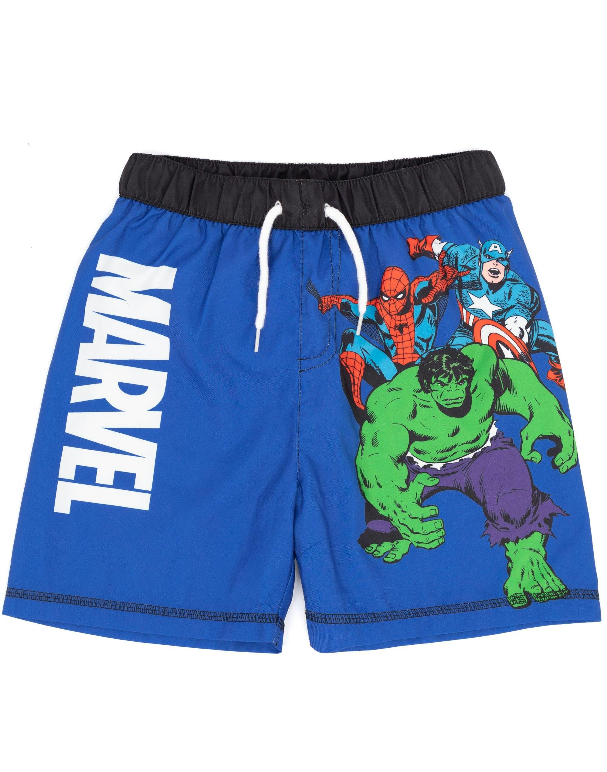 Vanilla Underground Boys Blue Marvel Spiderman, Hulk & Captain America Swim Shorts - 5-6 Years