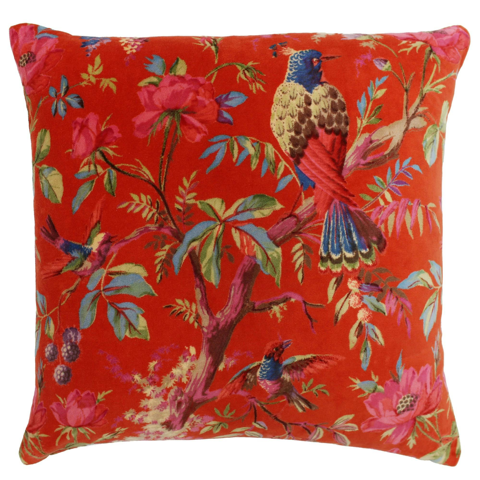 Rackhams Orange Riva Paoletti Paradise Square Cushion Cover - 50 X 50Cm - 100% Cotton