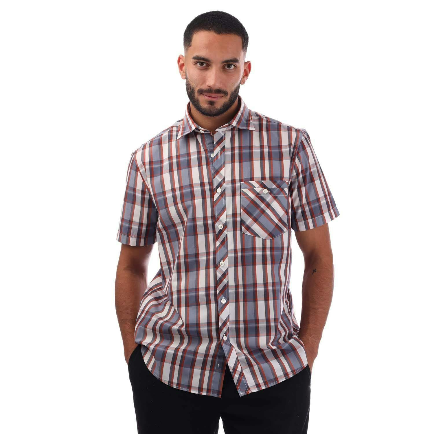 Trespass Men's Orange Kenora Checked Shirt - Xs - 100% Mixed