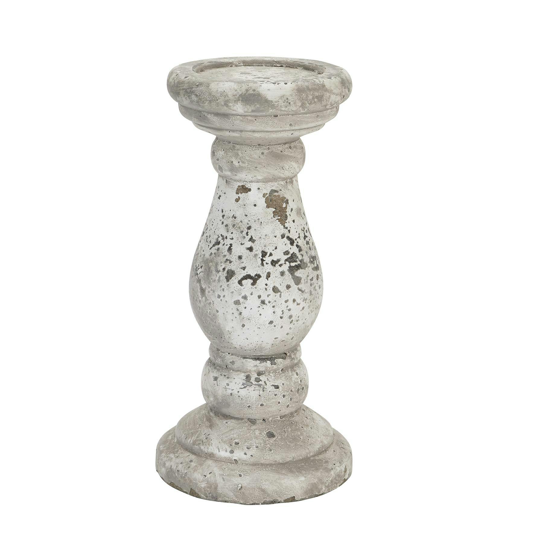 Hill Interiors Ceramic Stone Effect Candle Holder - Stone - Stone - One Size - 100% Mixed