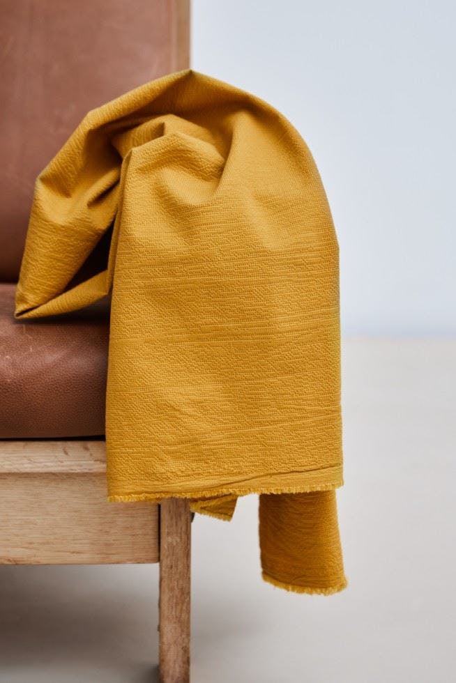 Meet Milk Amber Cana Seersucker Tencel Lyocell Cotton Fabric - Plain Design Dressmaking Fabric, 140 Cm / 56" Wide - Per Metre