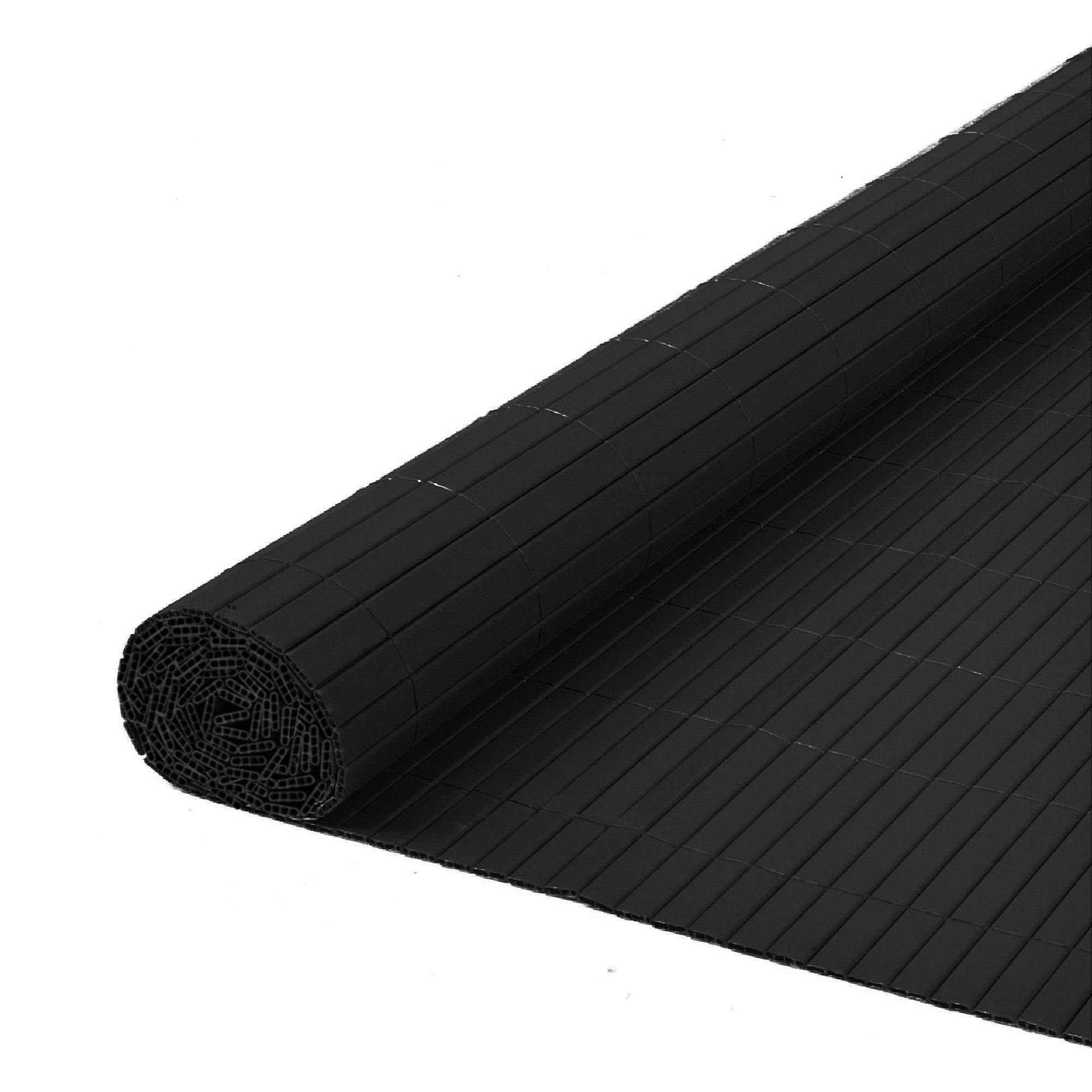 Rackhams Black Artificial Pvc Bamboo Screening Fence 4M - 1M