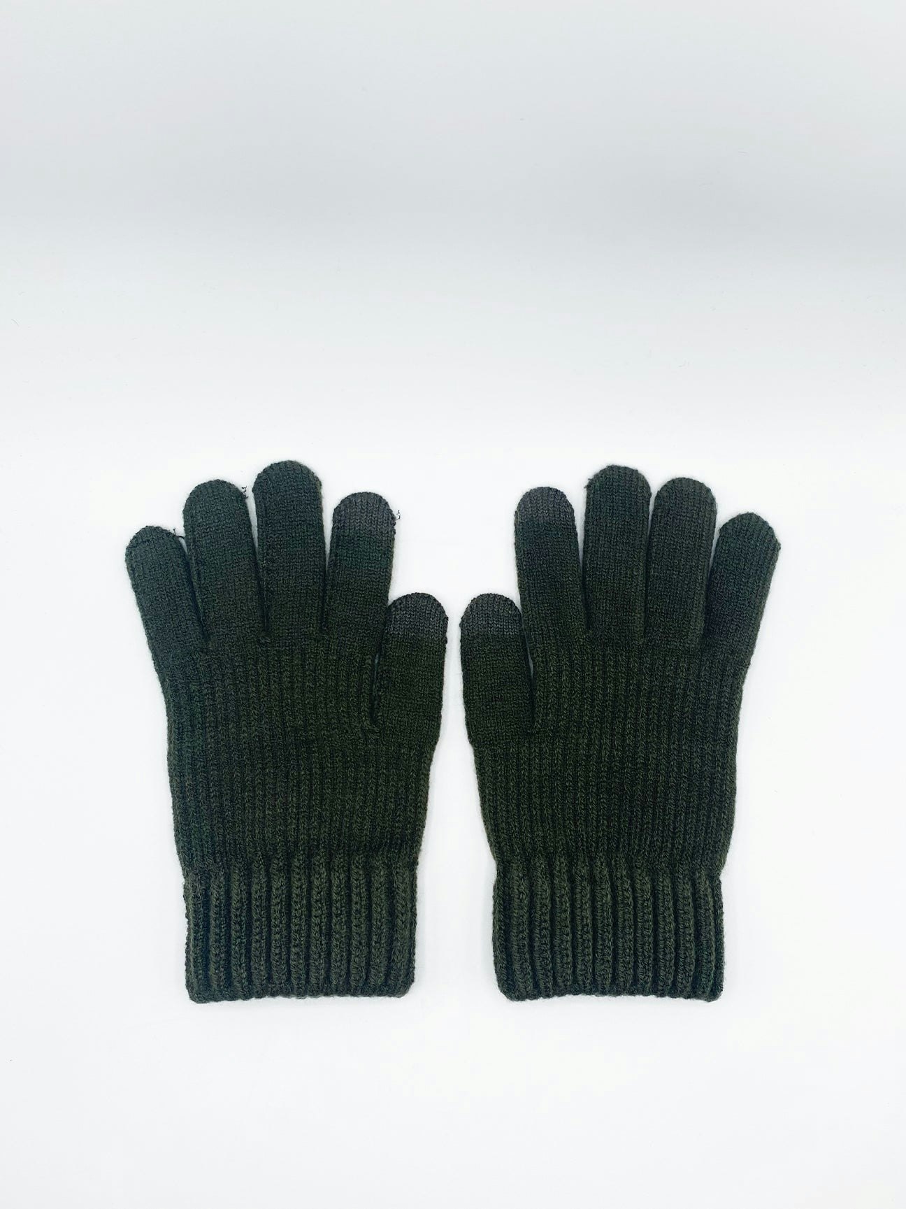 Svnx Ribbed Knitted Gloves - Khaki
