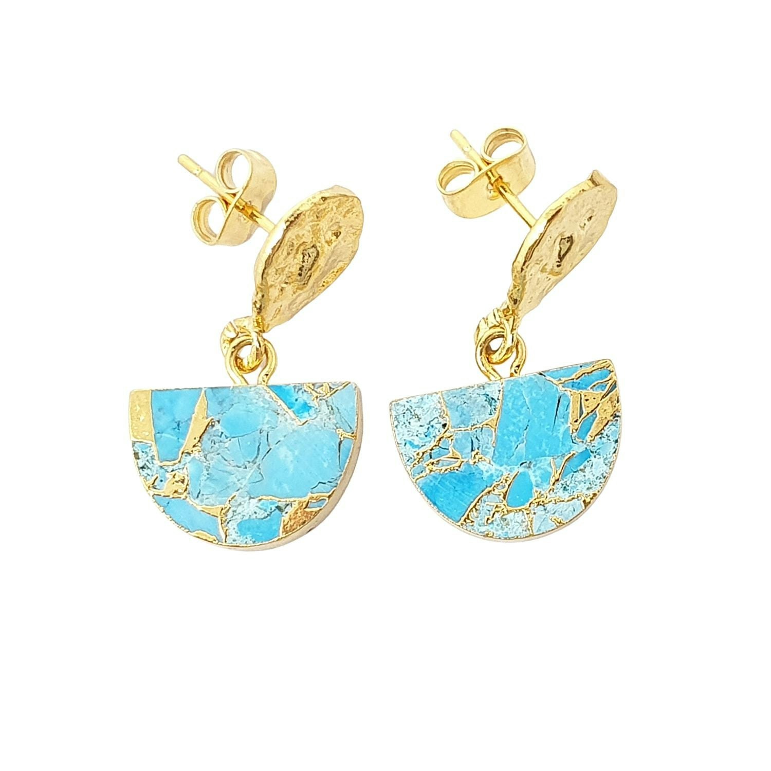 Harfi Blue/Turquoise Statement December Birthstone Earrings