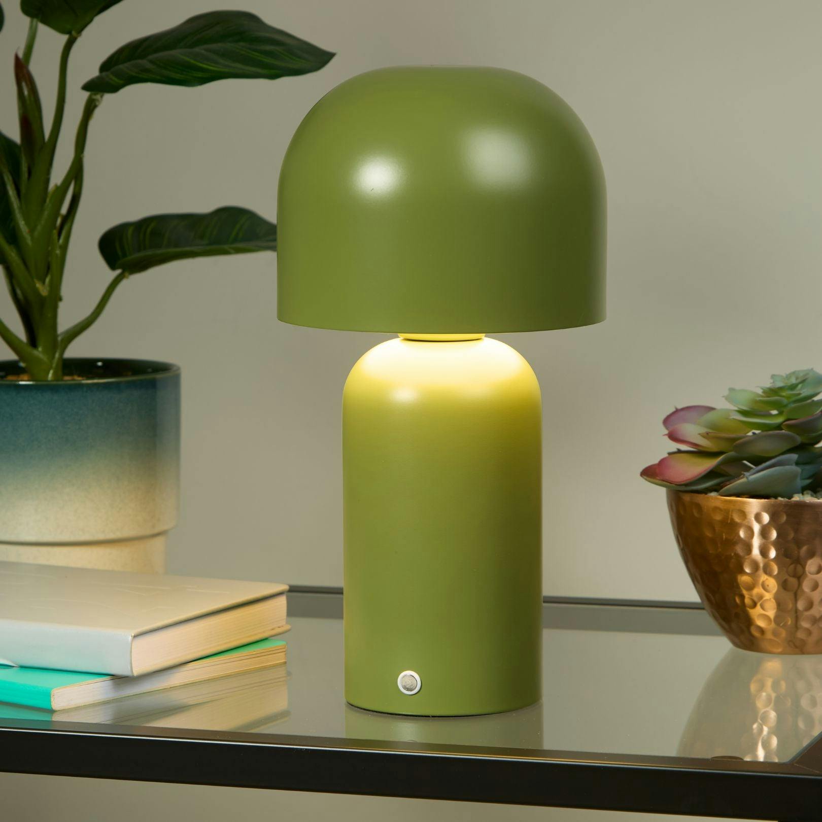 Pagazzi Lighting Green Tina Olive Led Rechargeable Touch Table Lamp