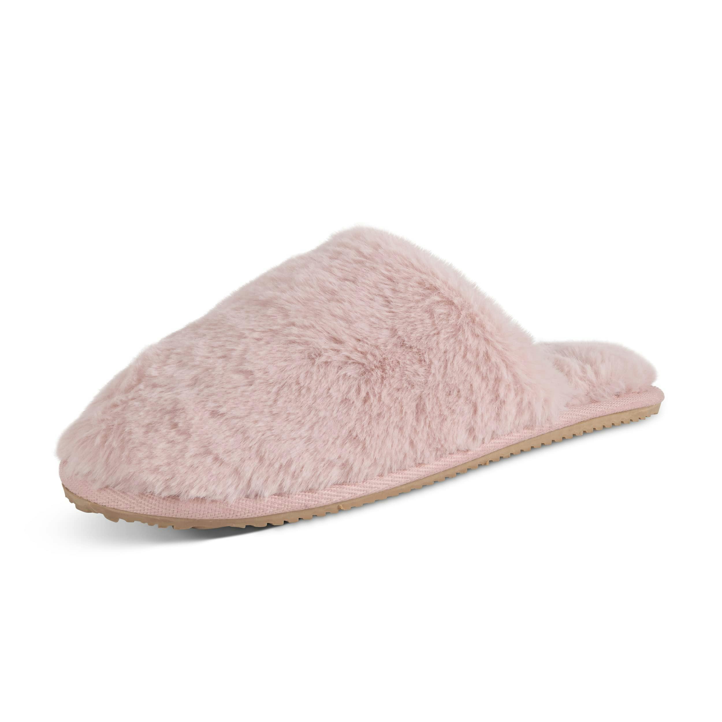 Viva Women's Pink Polar Fluffy Faux Fur Bedroom Slipper With Funny Quote On Sole - 4