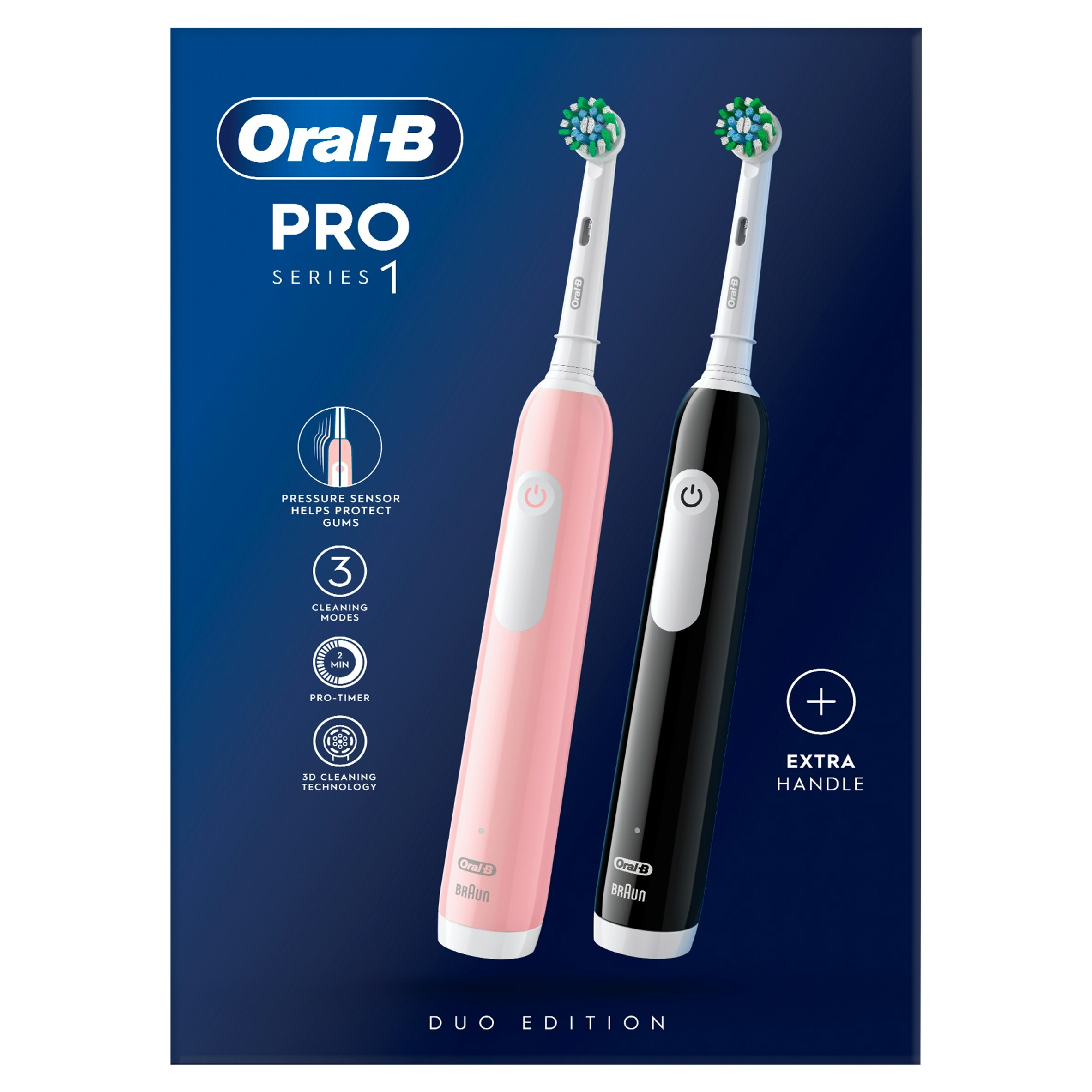 Oral-B Pink/Black Pro Series 1 Electric Toothbrushes, Designed By Braun - & - &