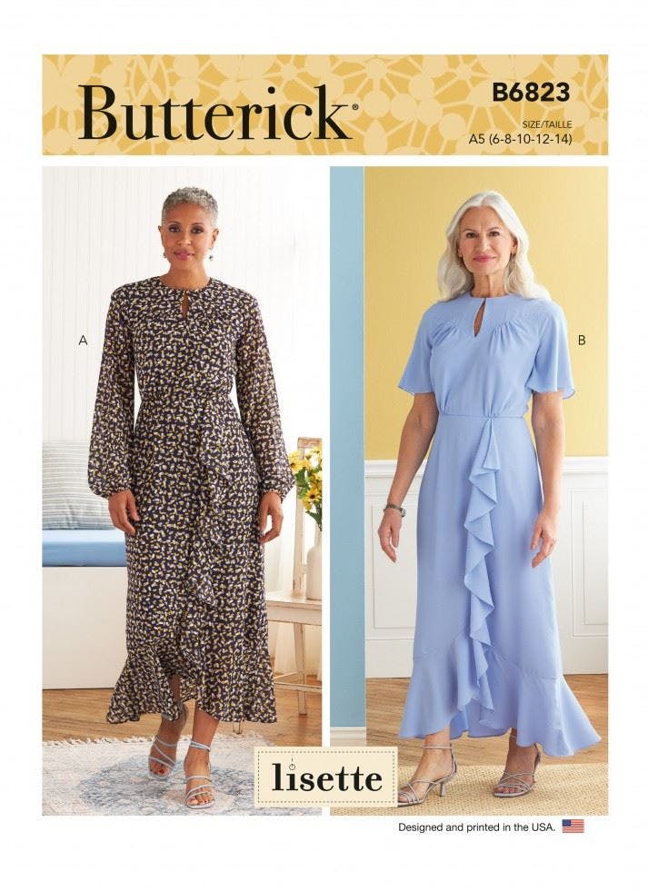 Butterick Women's Sewing Pattern 6823, Dresses For A5 (6-8-10-12-14) - Intermediate - A5 (6-8-10-12-14)