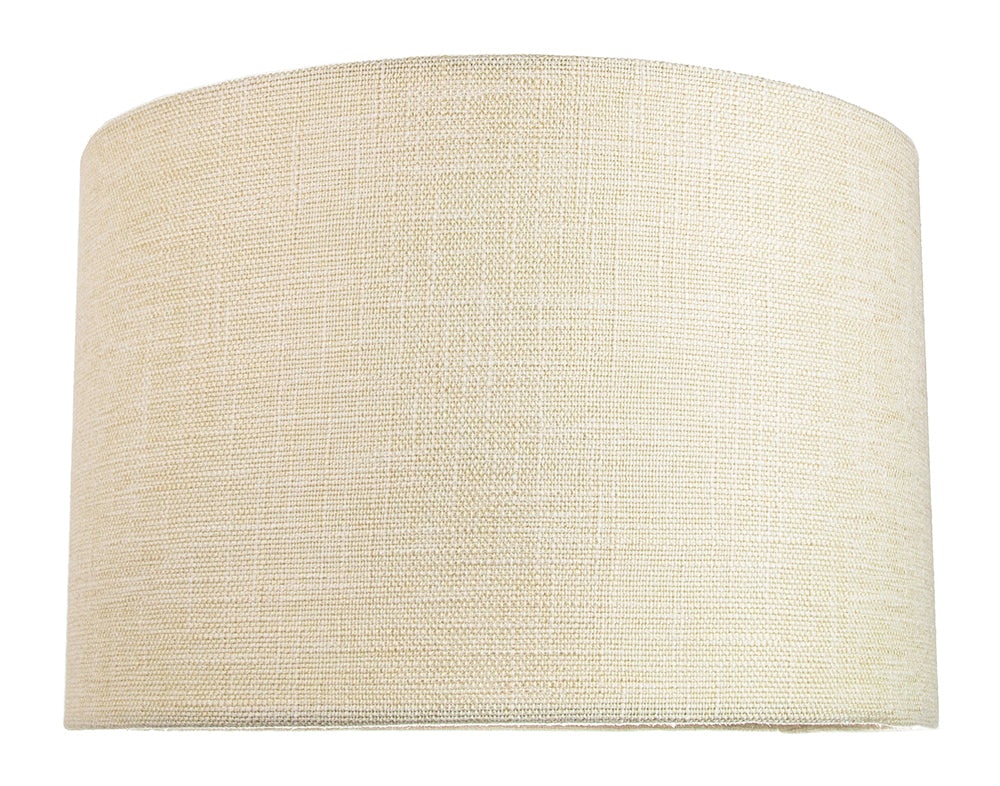 Rackhams Cream Contemporary And Sleek 12 Inch Linen Fabric Drum Lamp Shade 60W Maximum