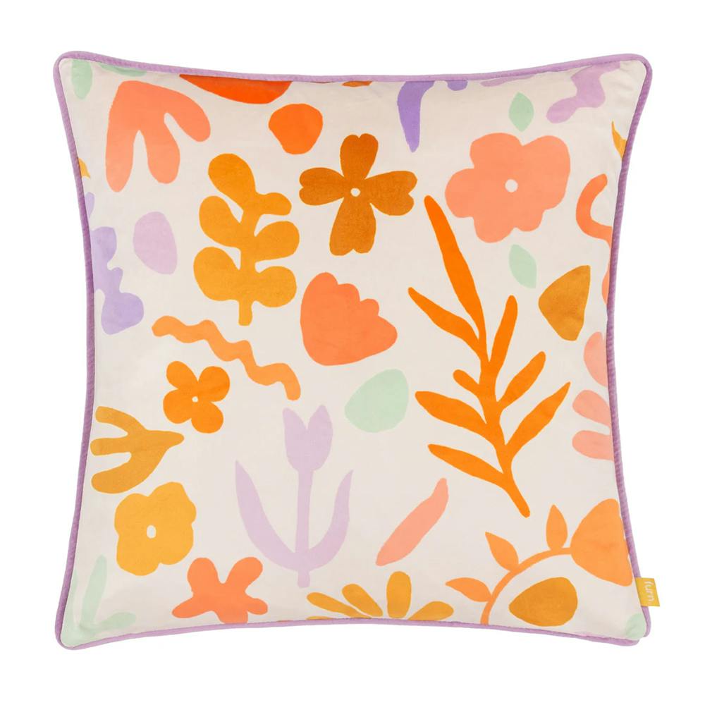 Rackhams Amelie Velvet Doodles Cushion Cover - Multicoloured - 43Cm X 43Cm - Multicoloured - 100% Polyester