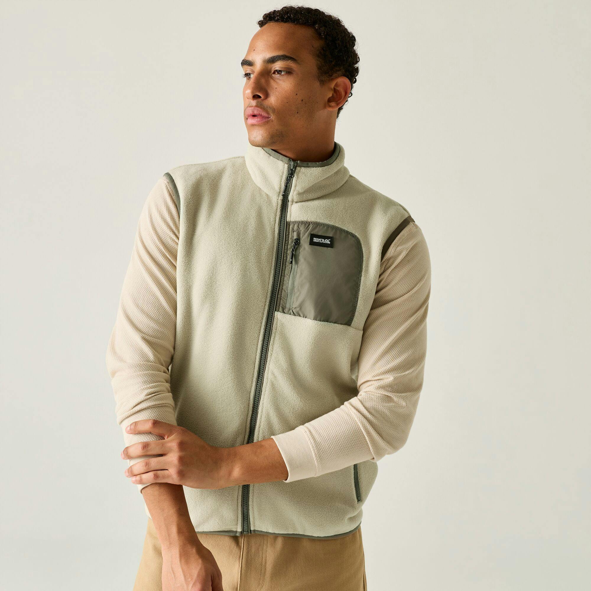 Regatta Men's Professional Frankie Fleece Gilet - Abbeystone/Smokey Olive - 3XL - Abbeystone/Smokey Olive - 70% Polyester/30% Recycled Polyester