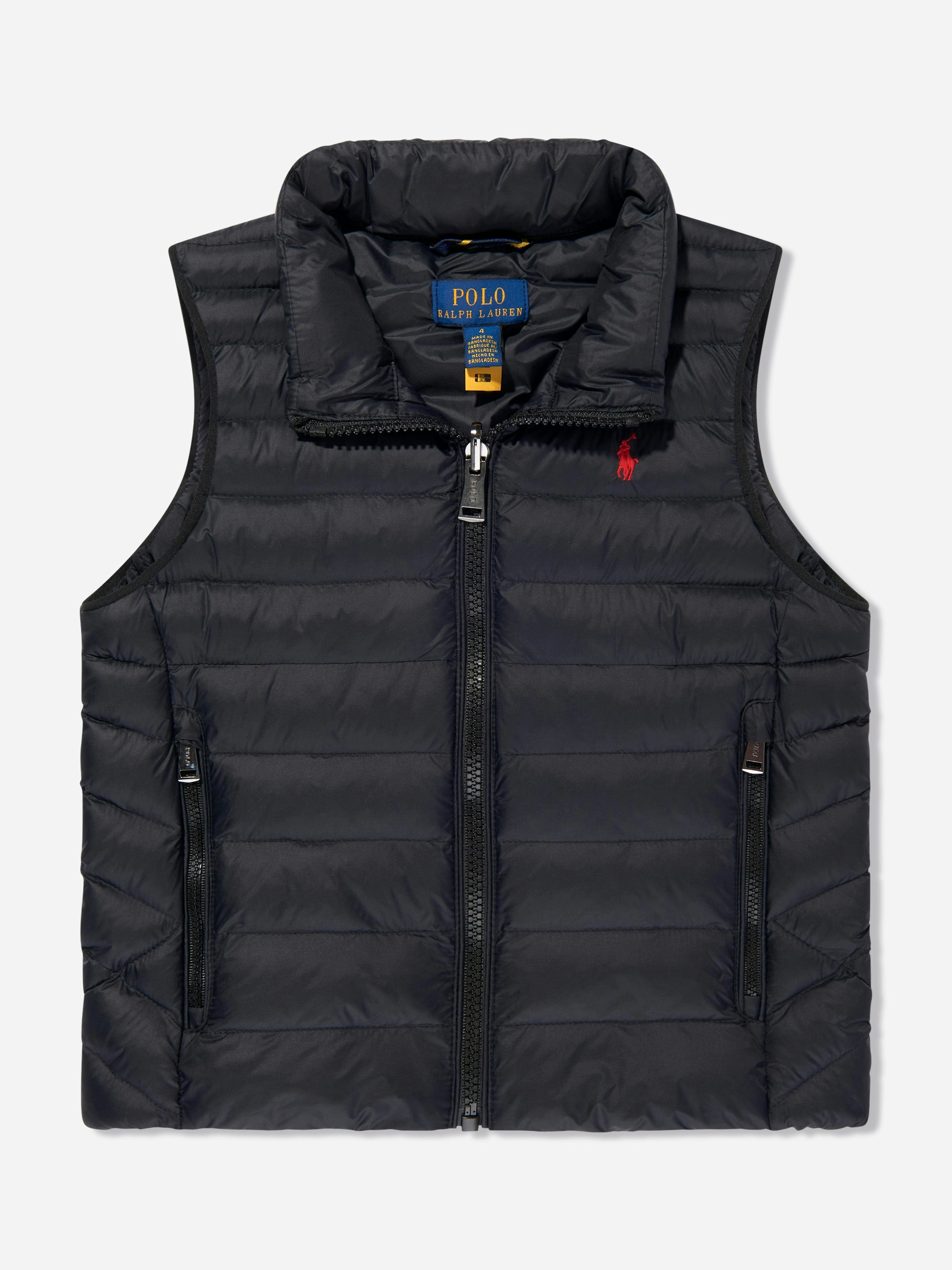 Ralph Lauren Kids Boys Black Ralph Lauren Colden Packable Gilet In - 7 Yrs