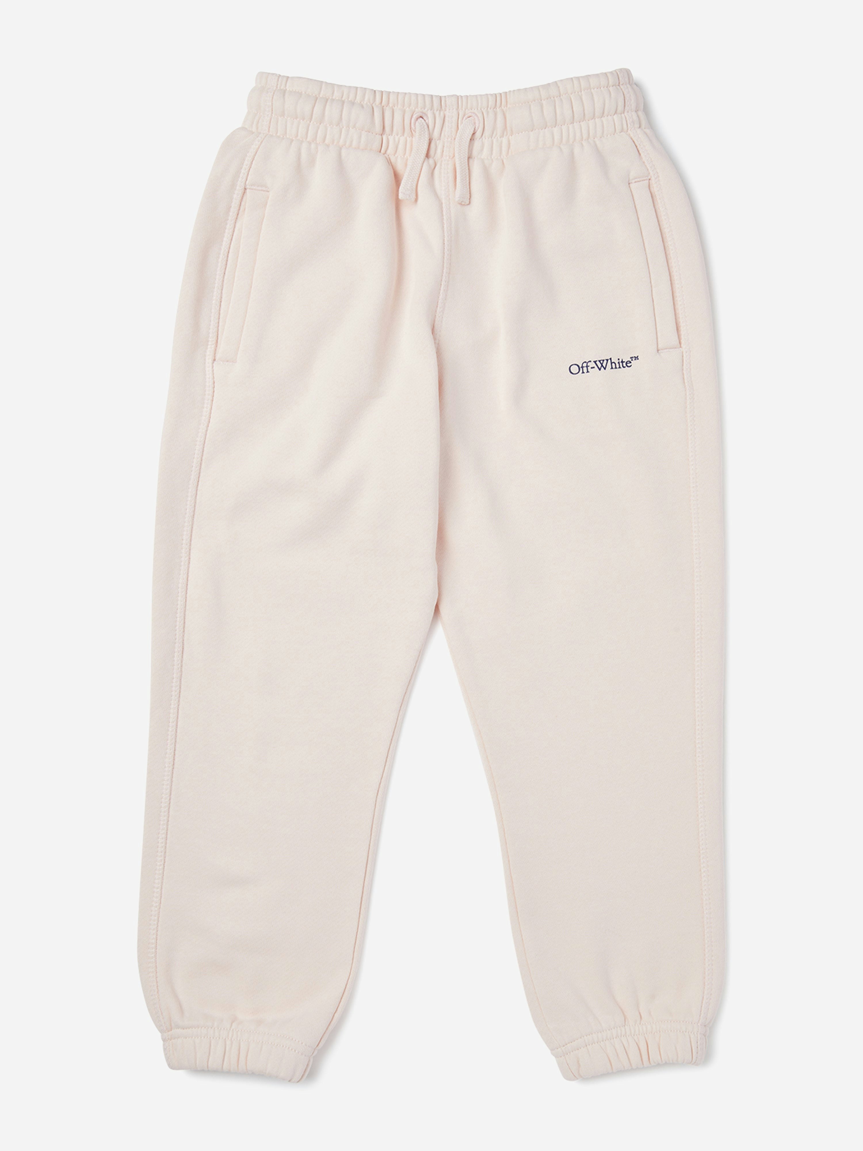 Off-White Girls White/Pink Off- Bookish Joggers In - 6 Yrs