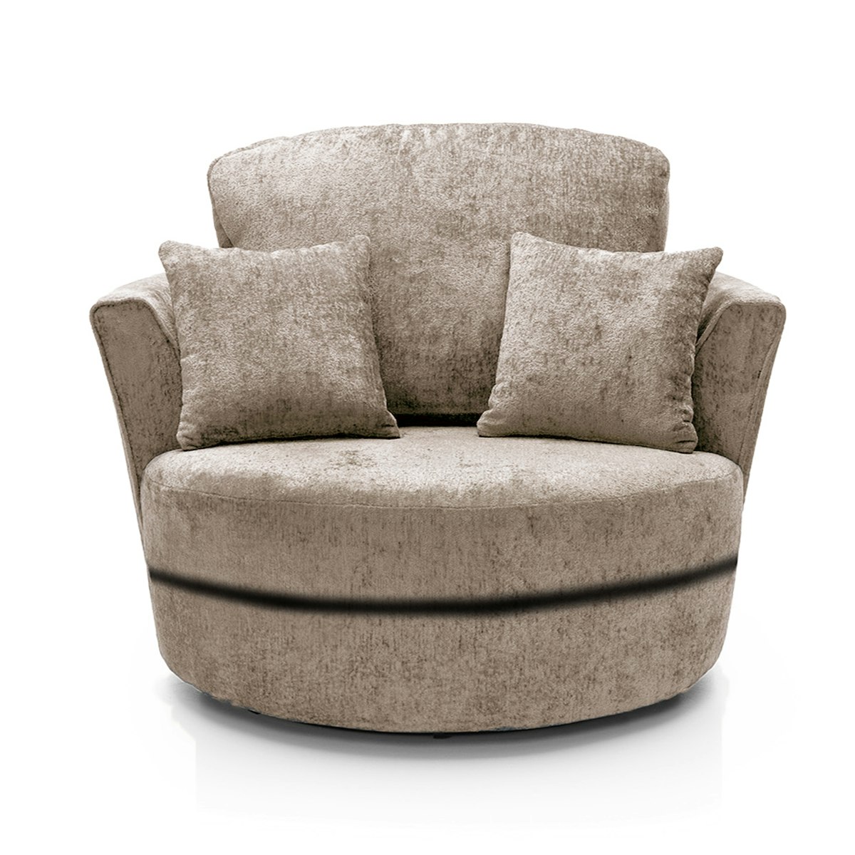 Rackhams Beige Monaco Chenille Fabric Swivel Chair