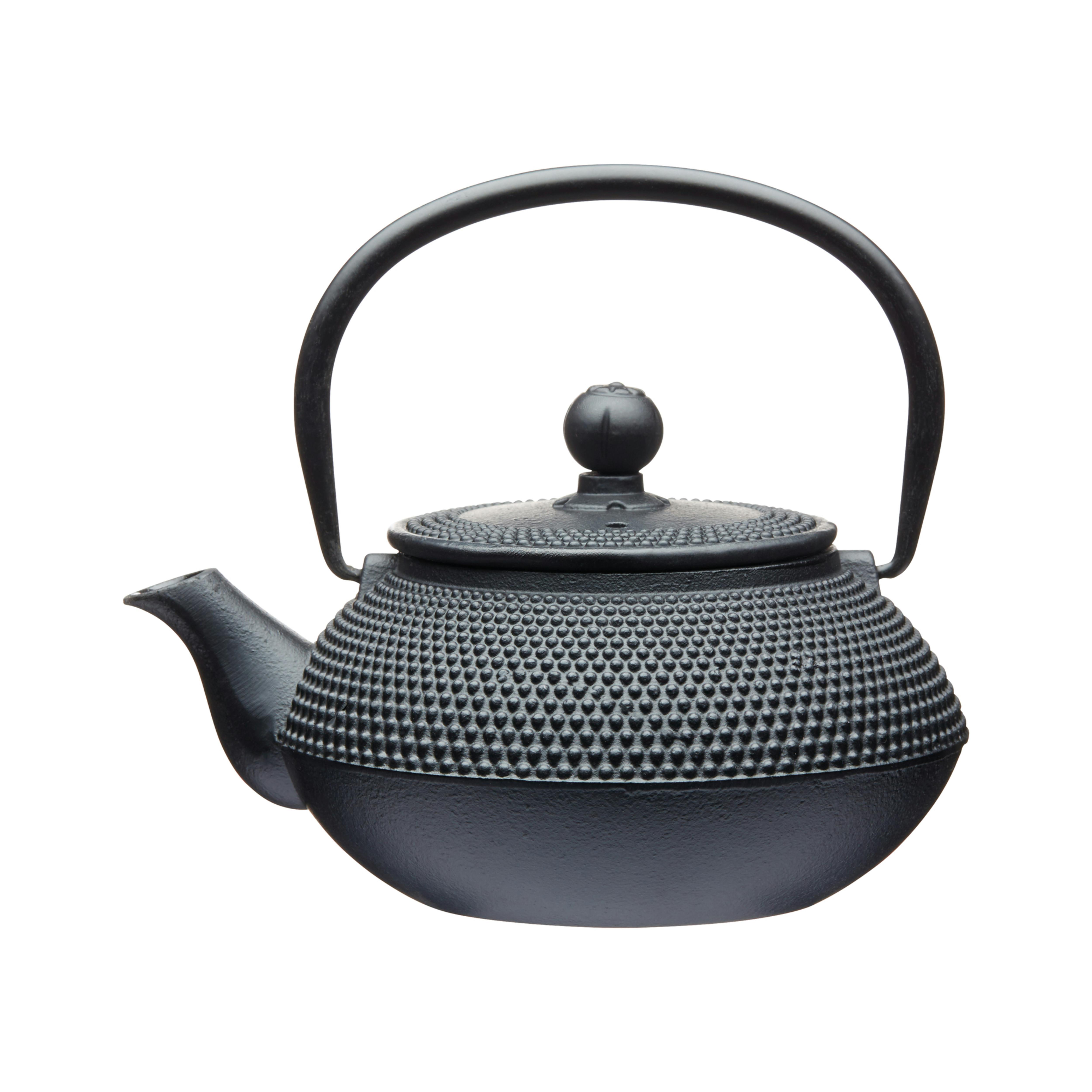 Rackhams Black Cast Iron Japanese Teapot With Infuser Basket - Cast Iron - Teapot