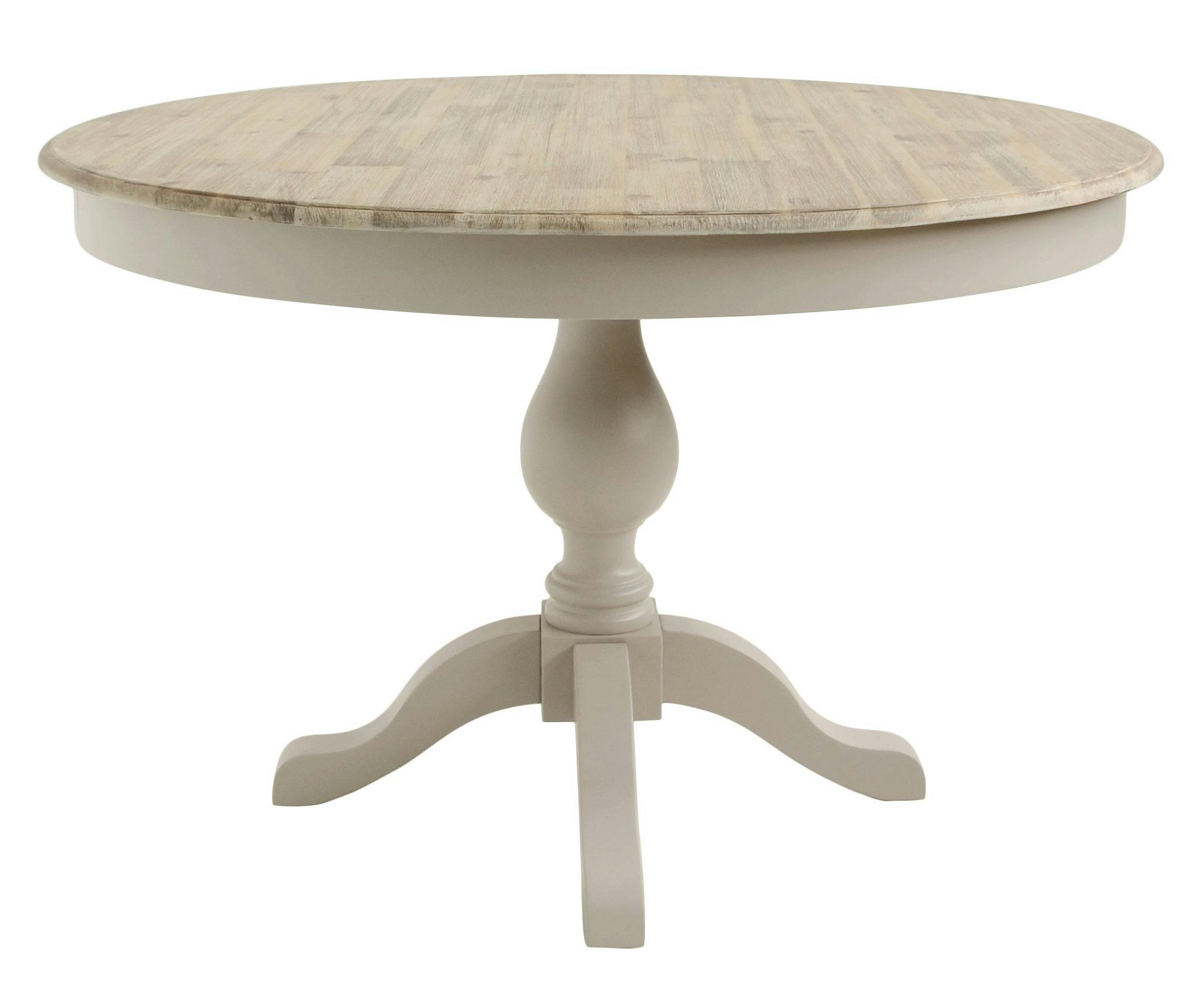 Statement Furniture Beige Florence Large Pedestal Dining Table With Hidden Drawers 120Cm - Truffle,