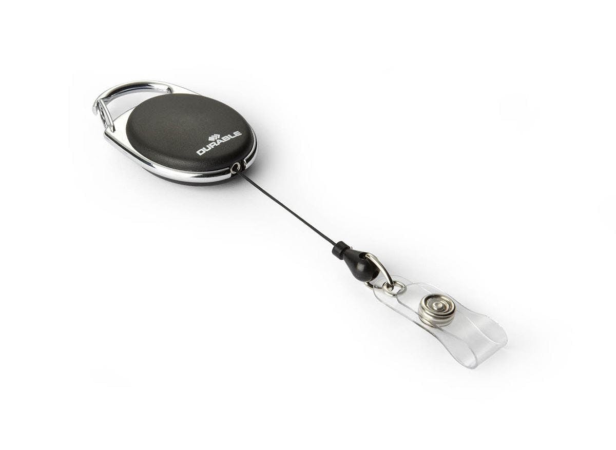 Durable STYLE Secure Retractable Clip Badge Reel for ID PK10 Black - Image 18