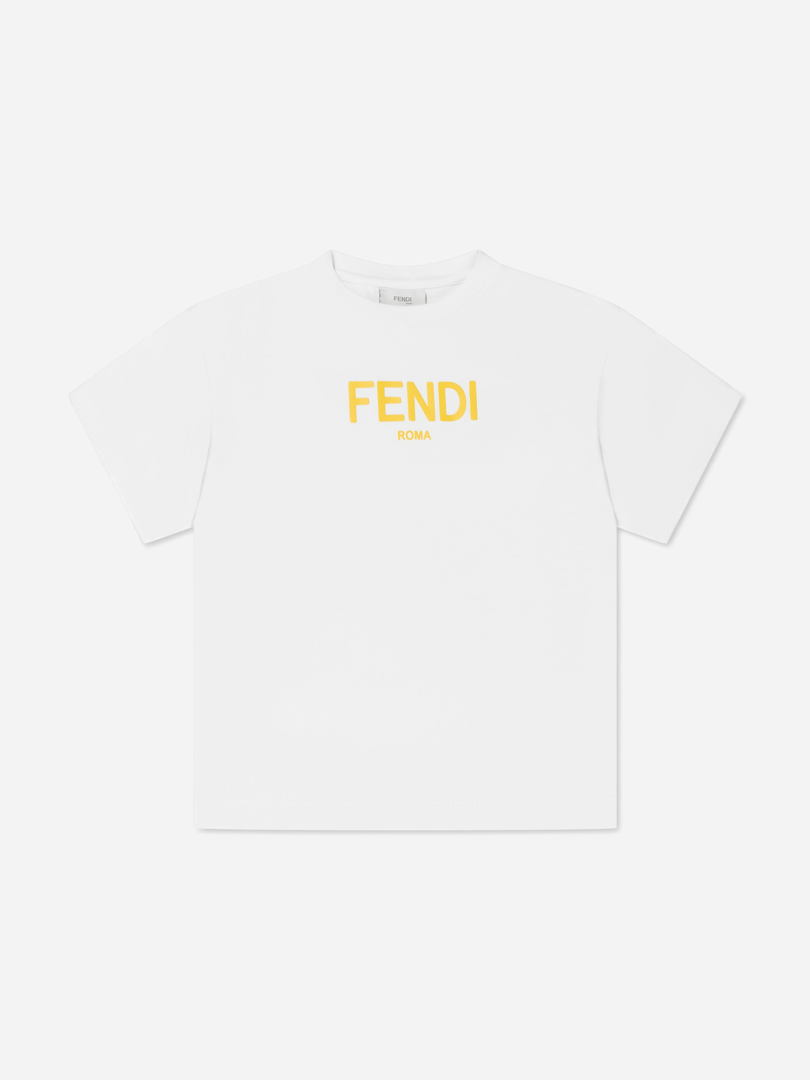Fendi Kids White Logo T-Shirt In - 10 Yrs