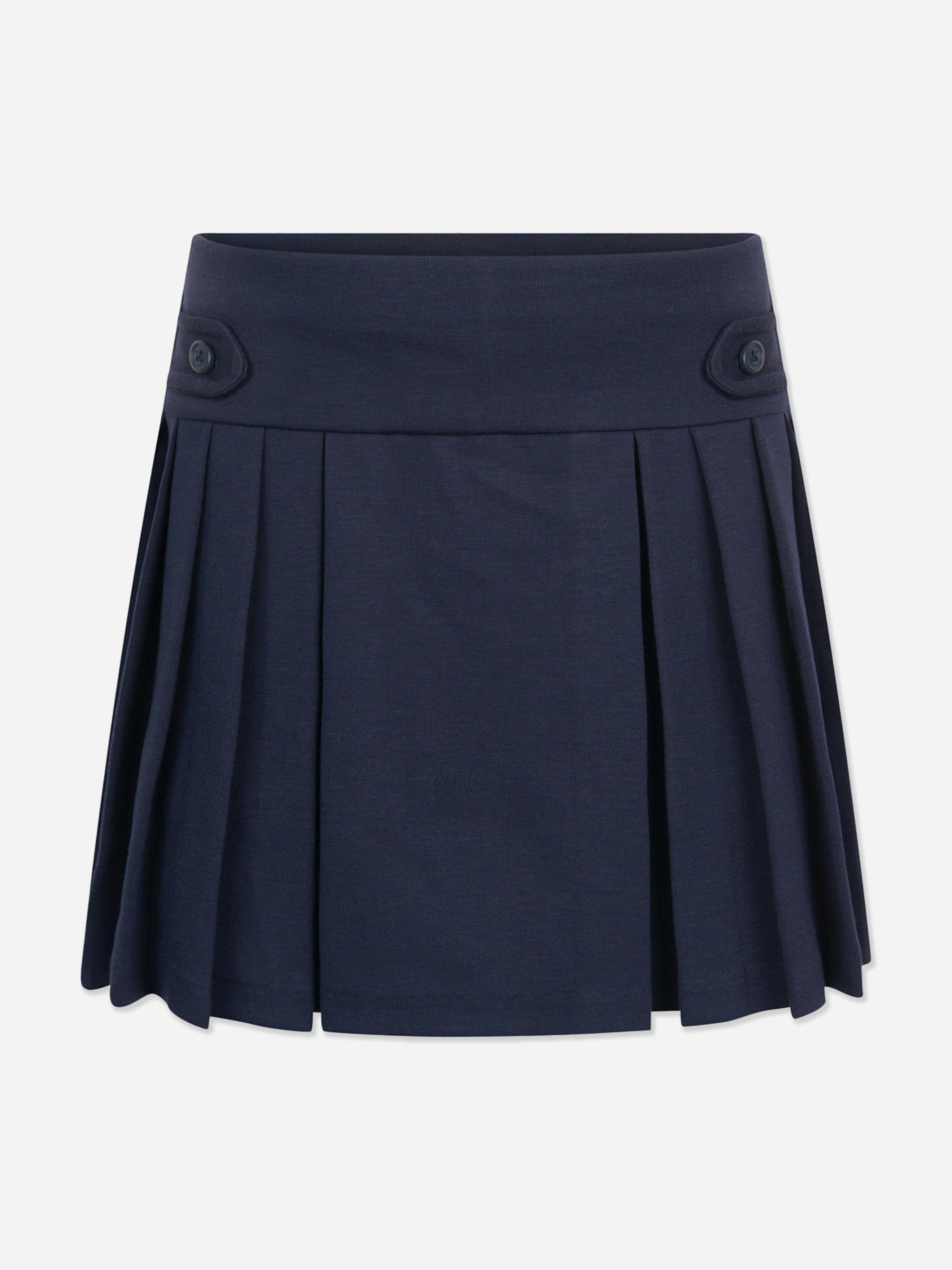 Ralph Lauren Kids Girls Blue Ralph Lauren Pleated Jersey Skort In Navy - 5 Yrs