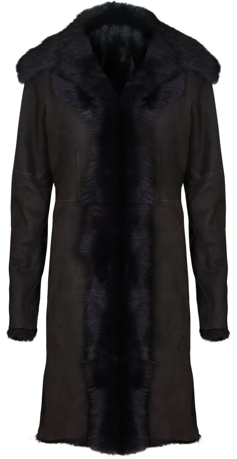 Infinity Leather Women's Brown Toscana Sheepskin Suede Trench Coat-Tbilisi - Uk M/12 | Eu 38 | Us 8
