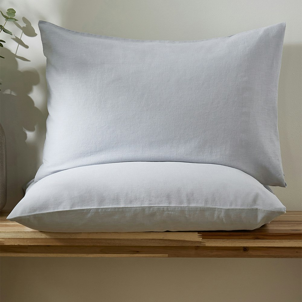 Martex Sky Blue Touch Of Linen Pillowcase Pair - One Size