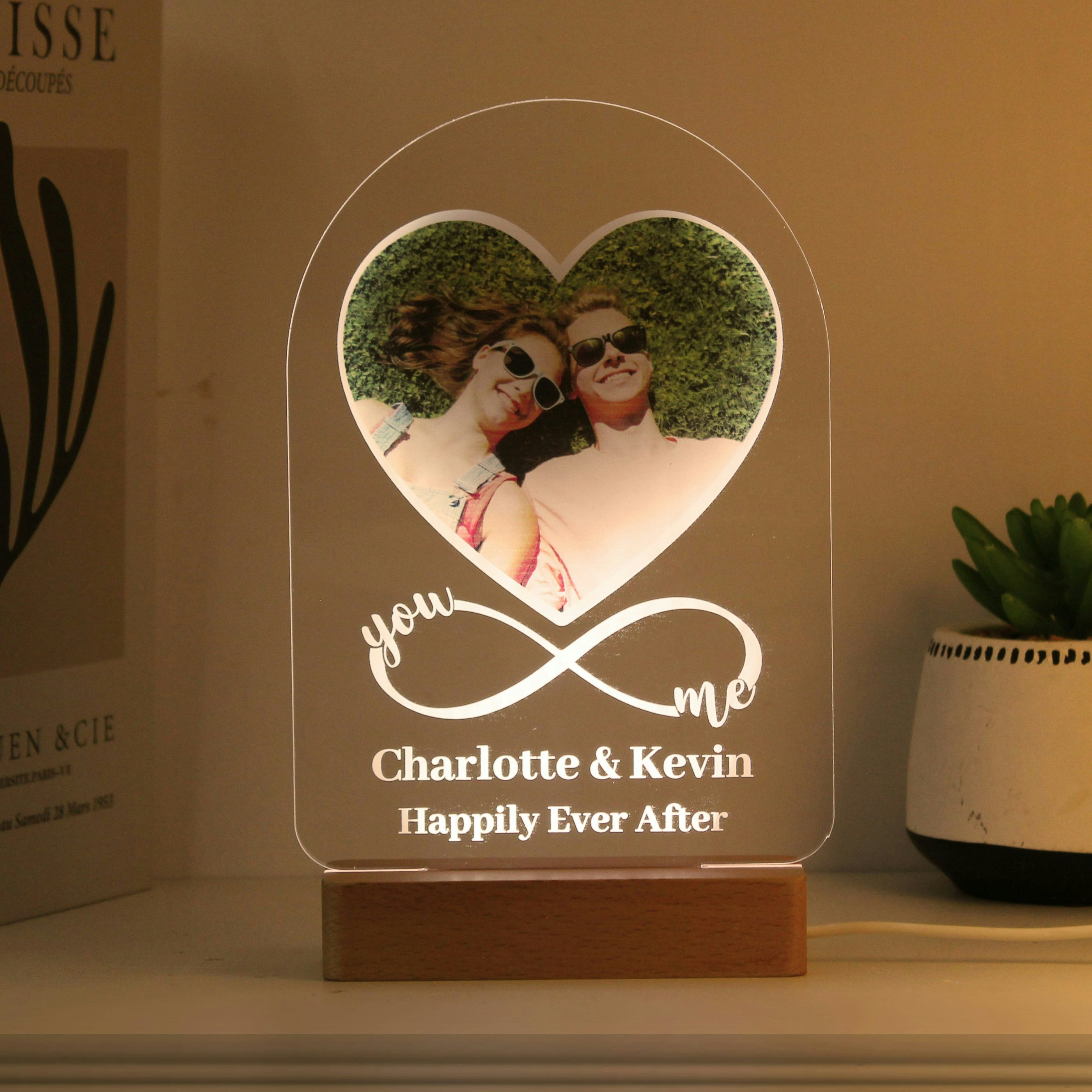 Personalised Memento Company Light Personalised Heart Photo Upload Led